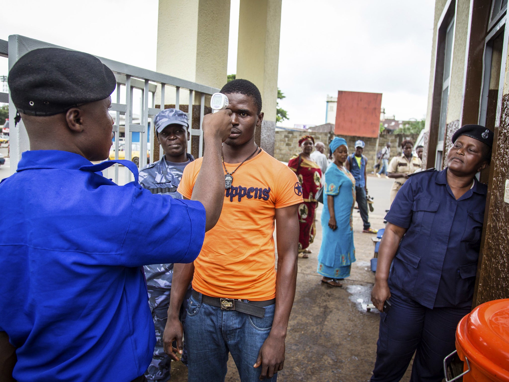 Testing for the virus in Freetown, Sierra Leone