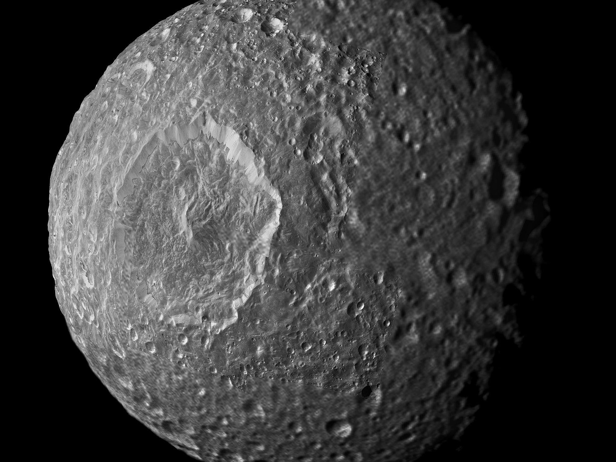 Streaks and Markings on Mimas.