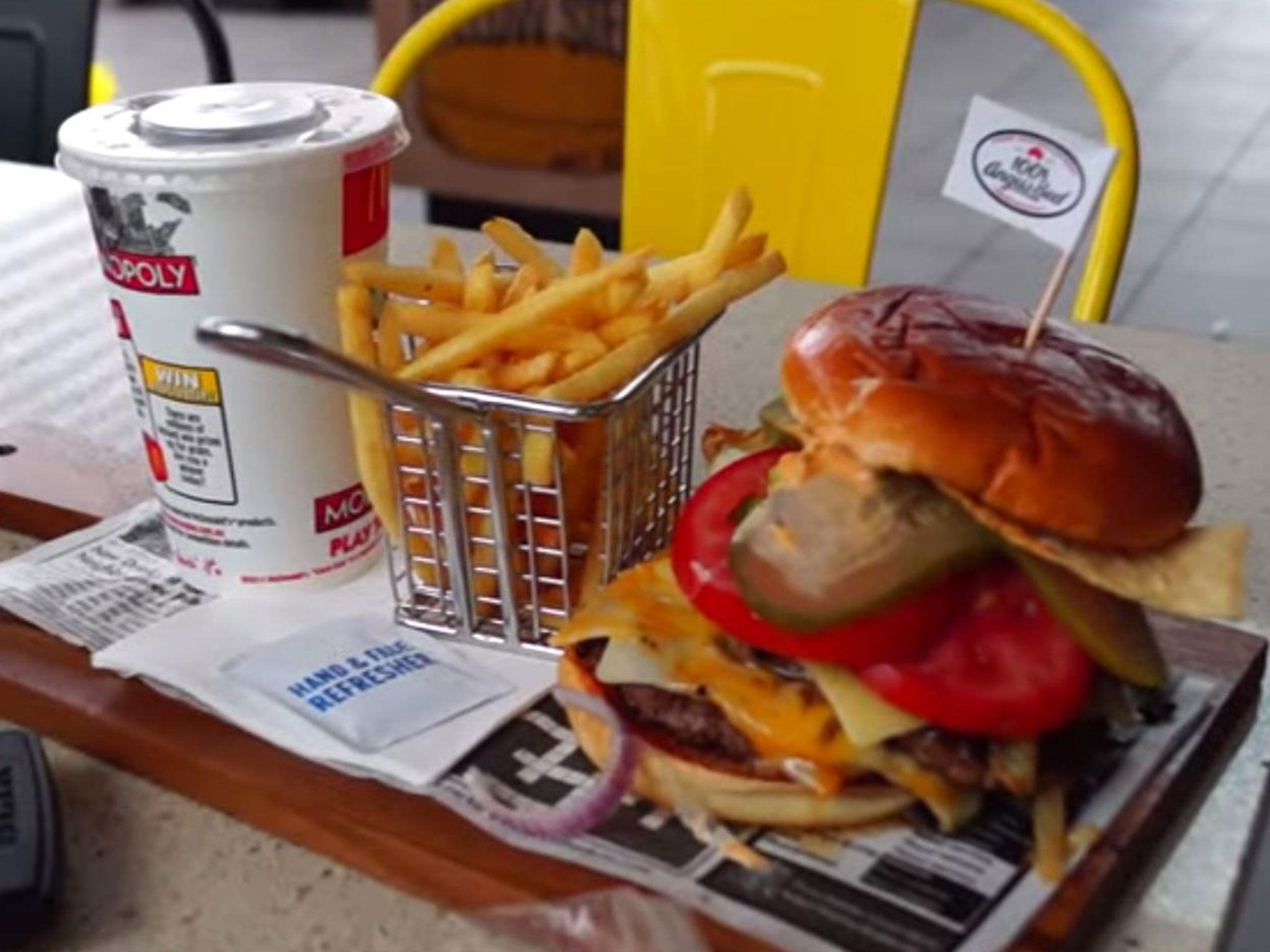 A McDonalds 'gourmet' burger in Sydney, Australia