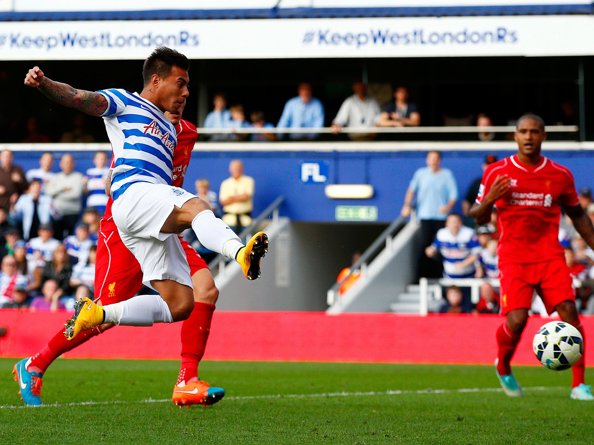 Vargas scores the first of his two goals