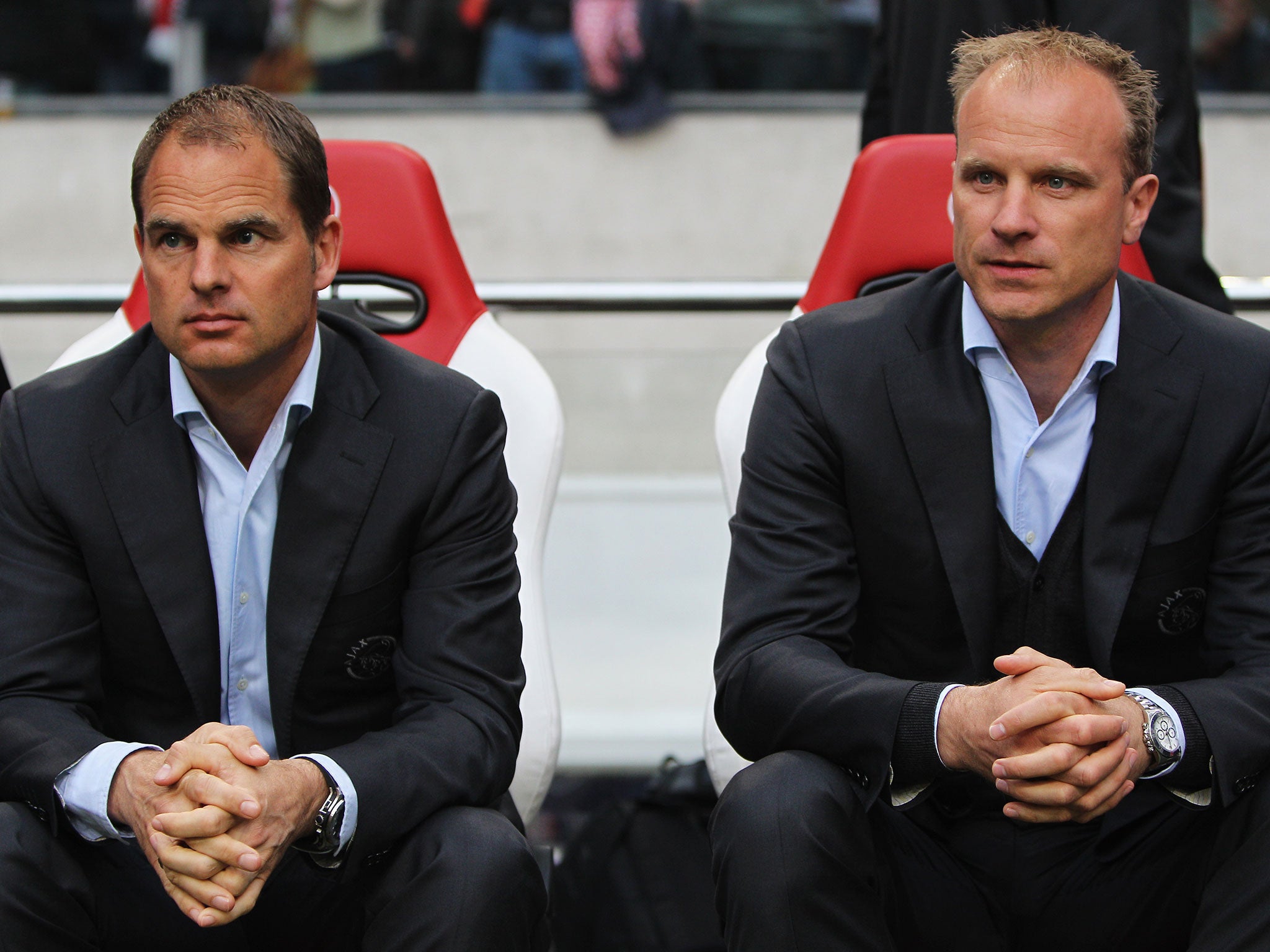 Dennis Bergkamp, right, says Van Gaal always wanted 'Ajax football'