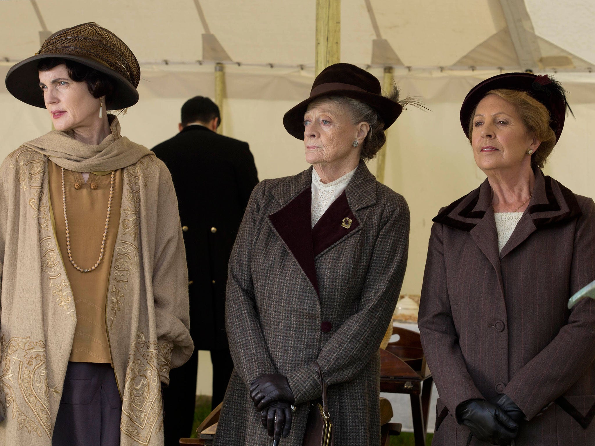 Actresses Elizabeth McGovern, Maggie Smith and Penelope Wilton in ‘Downton Abbey’