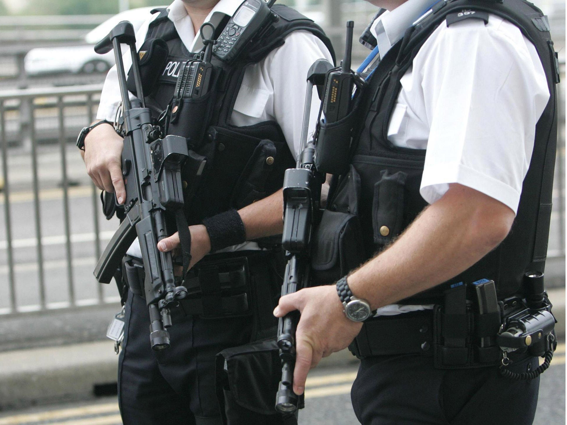 Armed police at Heathrow Airport