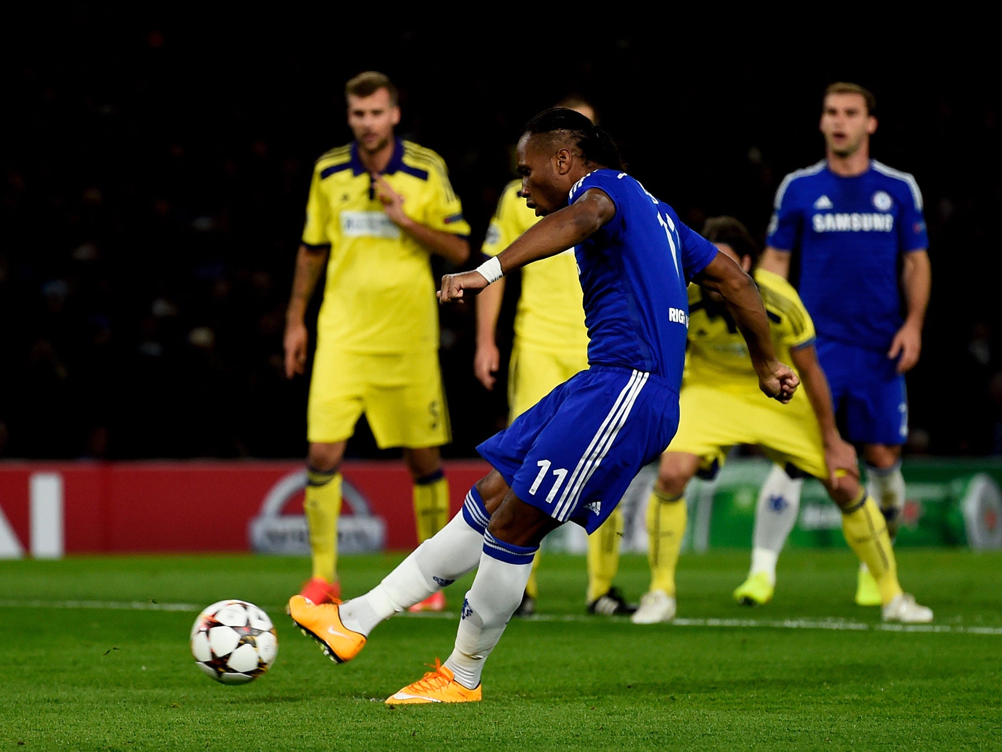 Didier Drogba fires in his 158th goal for Chelsea and his first since returning