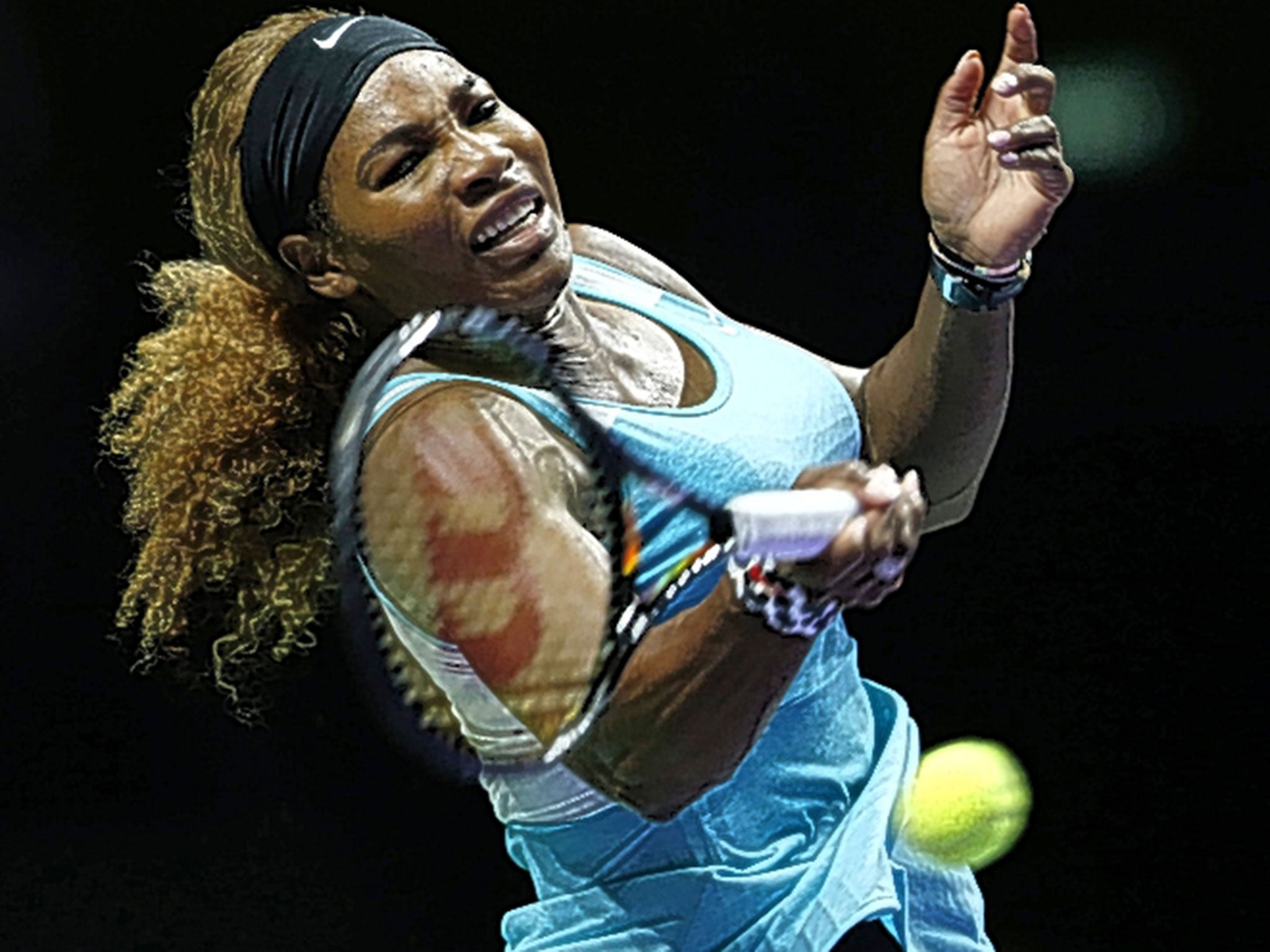 Serena Williams heads for defeat against Simona Halep