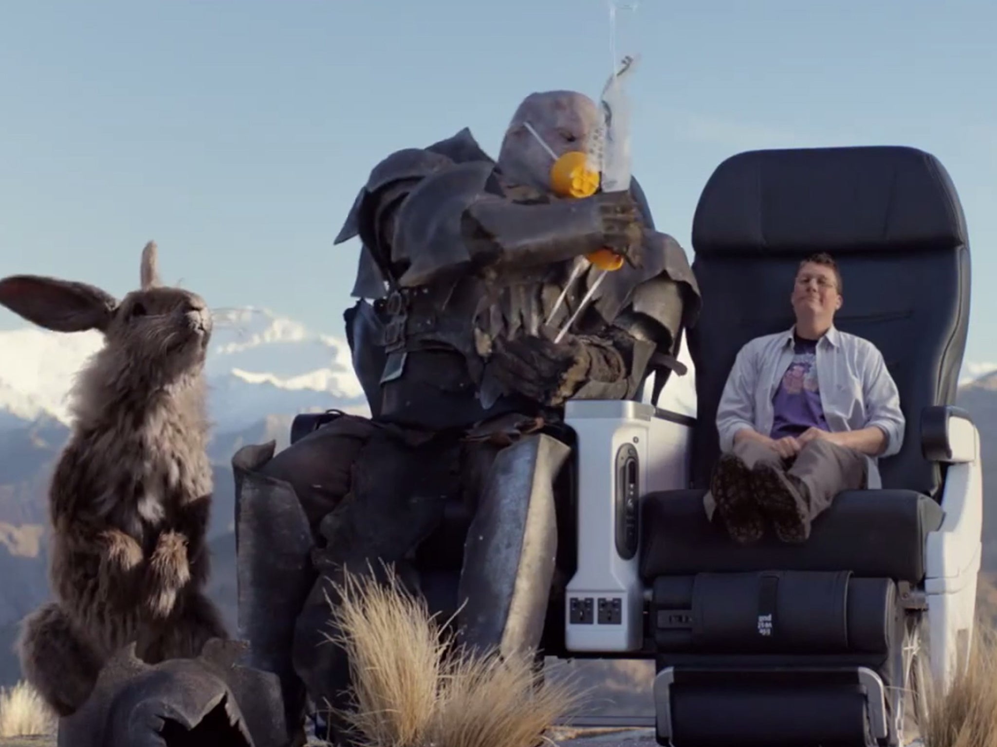 An Orc in the Tolkien-inspired Air New Zealand safety video