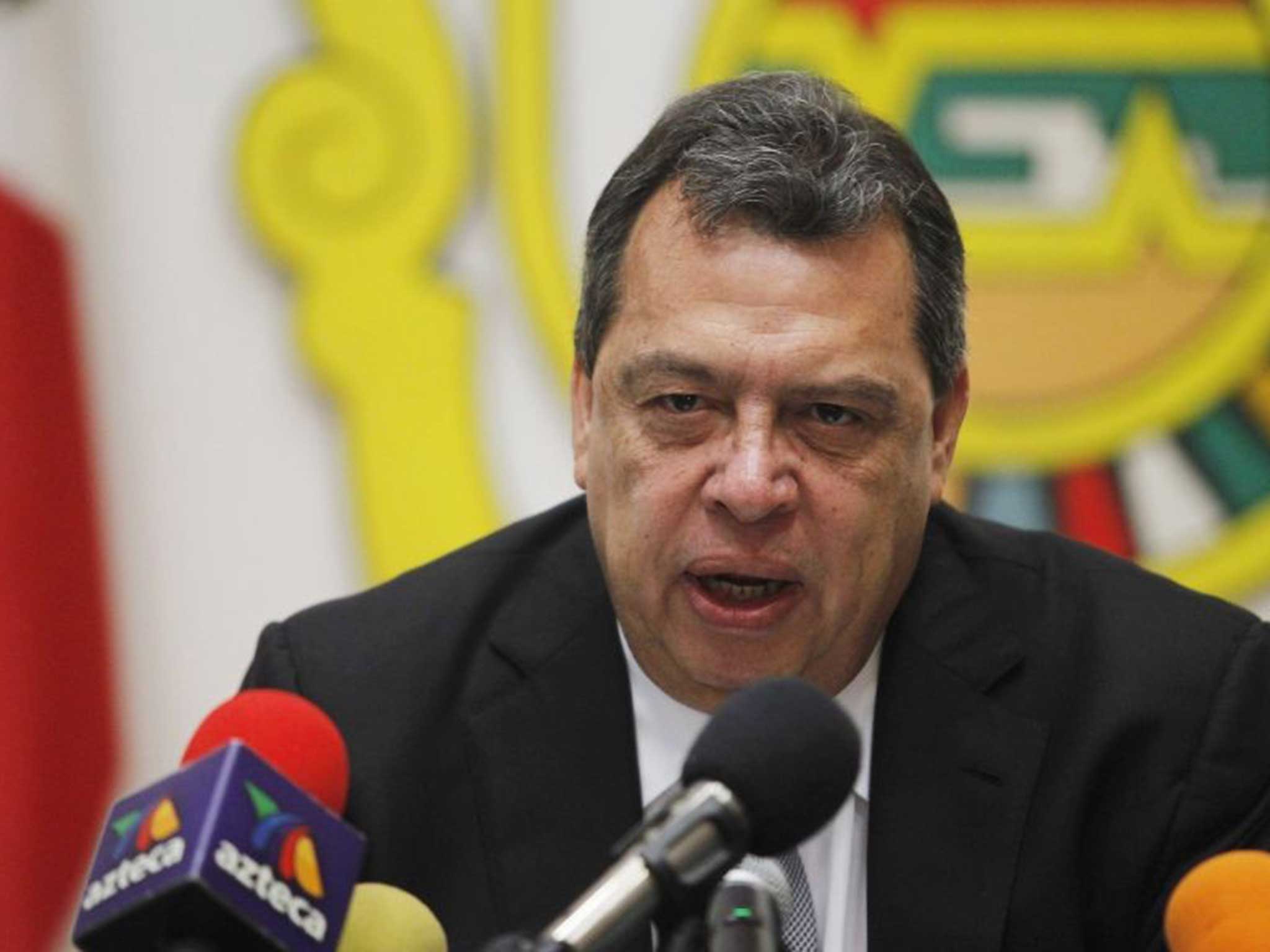 Guerrero Governor Angel Aguirre speaks during a news conference in Chilpancingo. He stepped down over mounting criticism