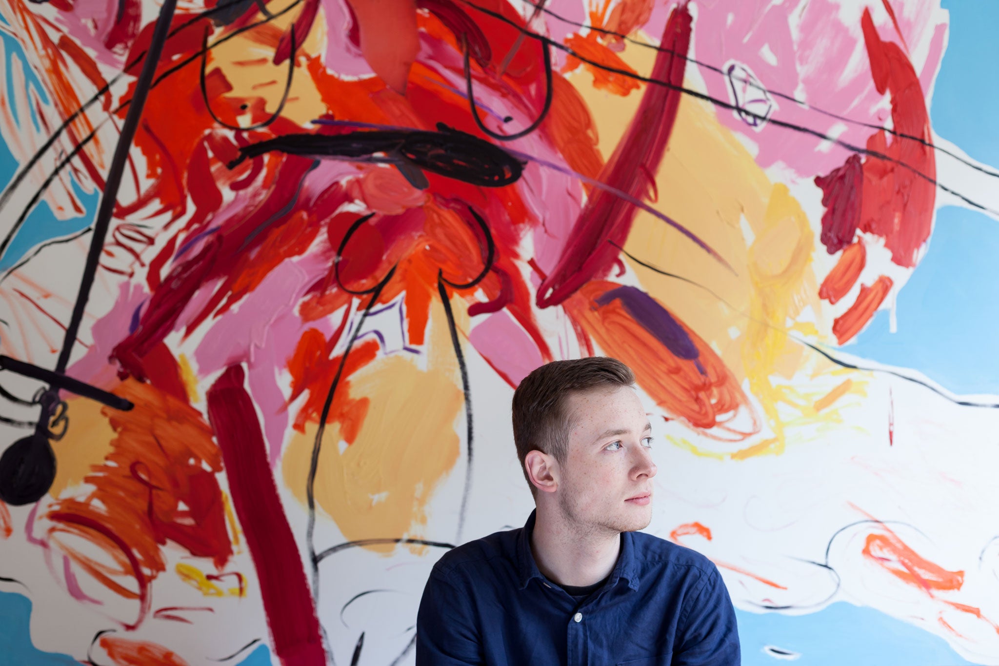 Rob Hodge, 22, painting and printmaking, Studio 28 says: 'My flat feels like a graveyard for paintings.'