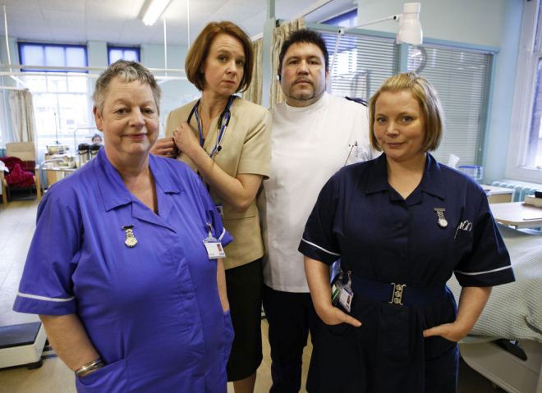 Jo Brand, Vicki Pepperdine, Ricky Grover and Joanna Scanlan in Getting On