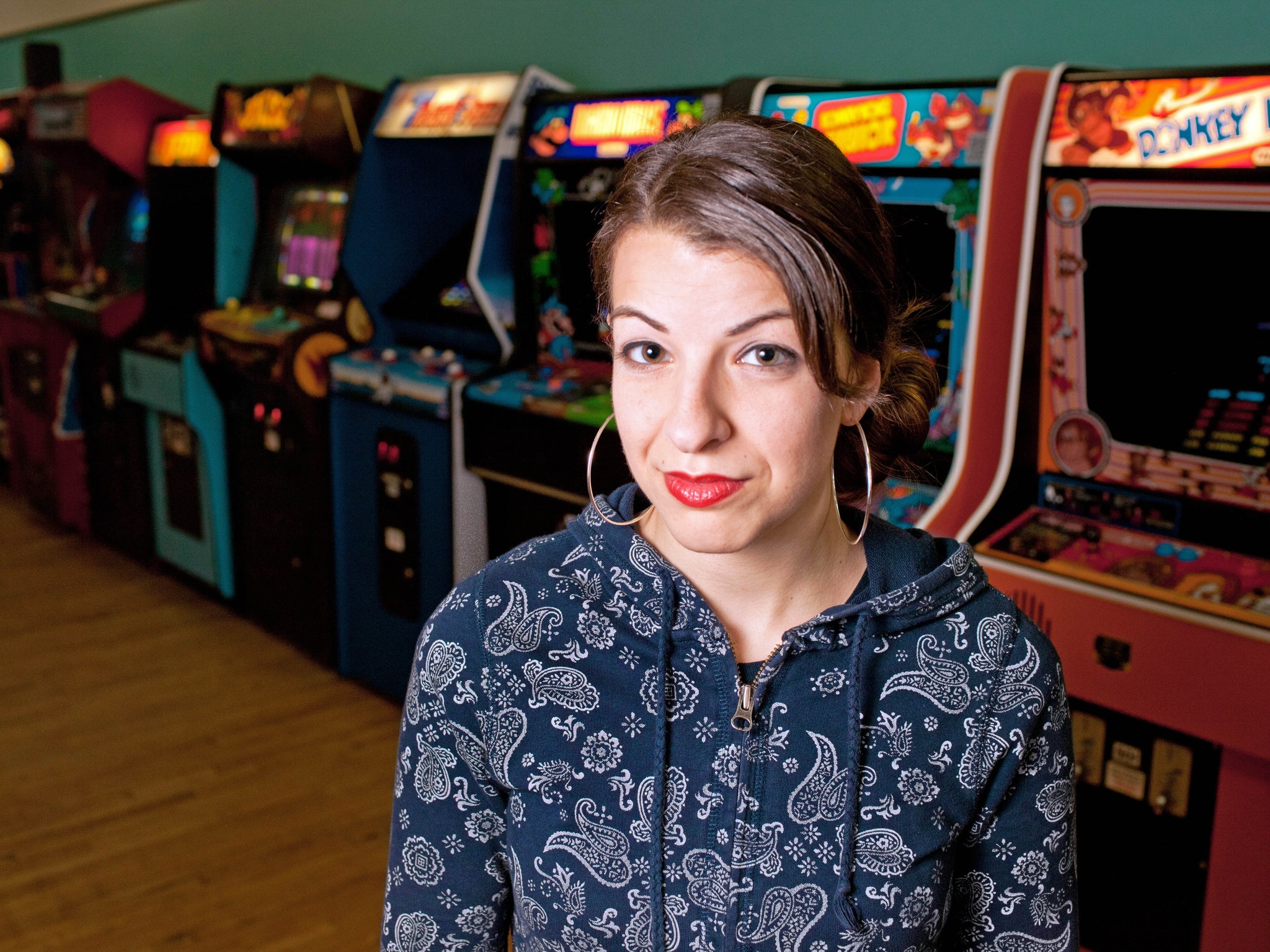 Anita Sarkeesian, a female gamer who has been bombarded with abuse during the #GamerGate campaign