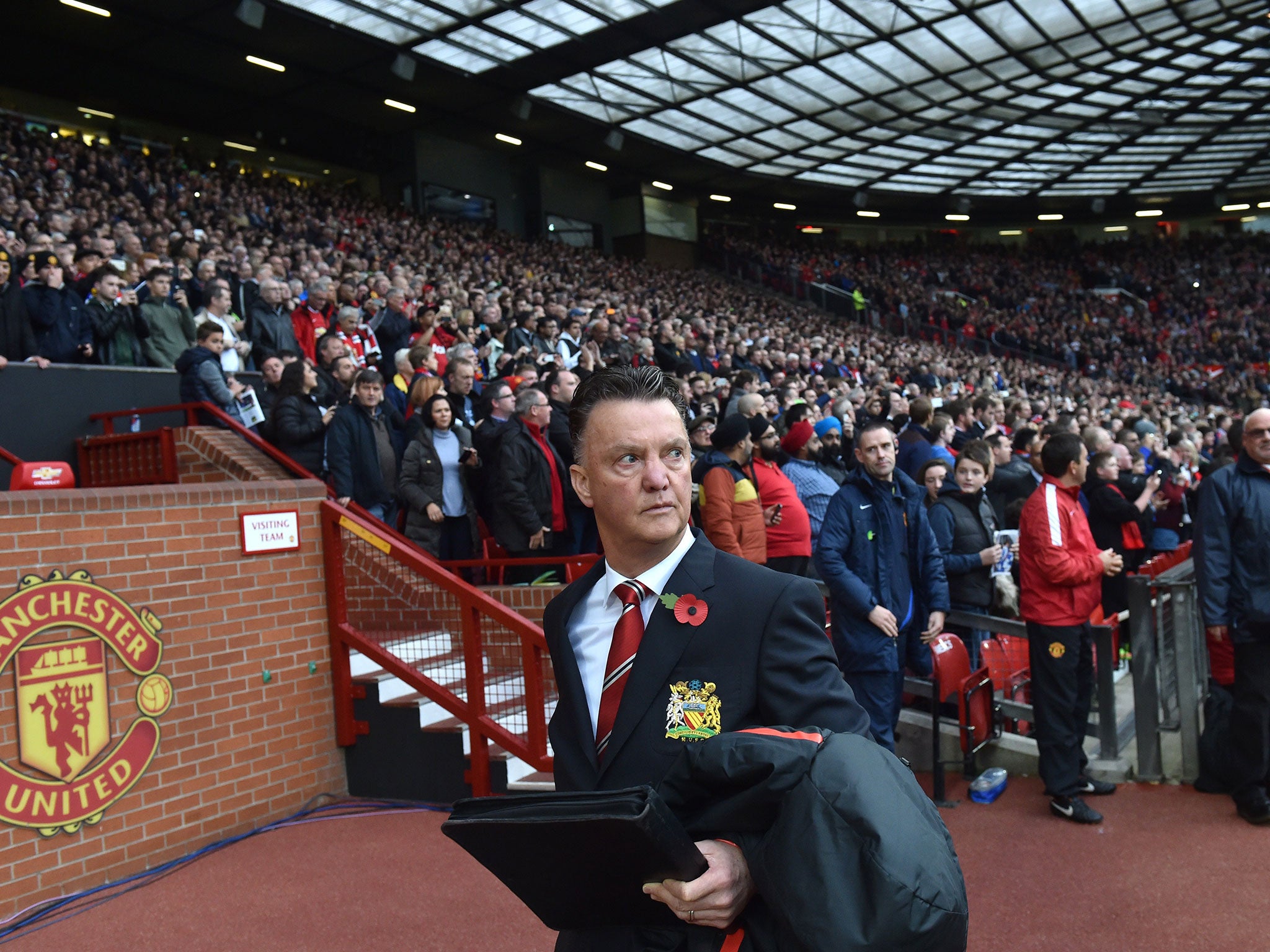 Louis van Gaal looks on at Old Trafford