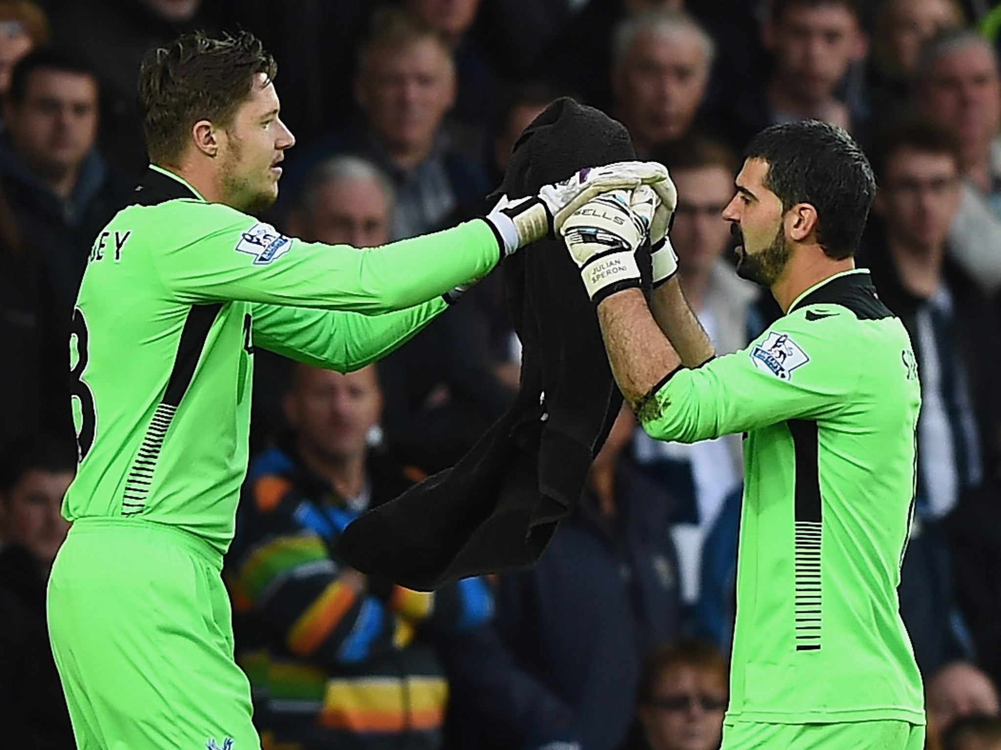 Goalkeeper Wayne Hennessey of Crystal Palace replaces Julian Speroni