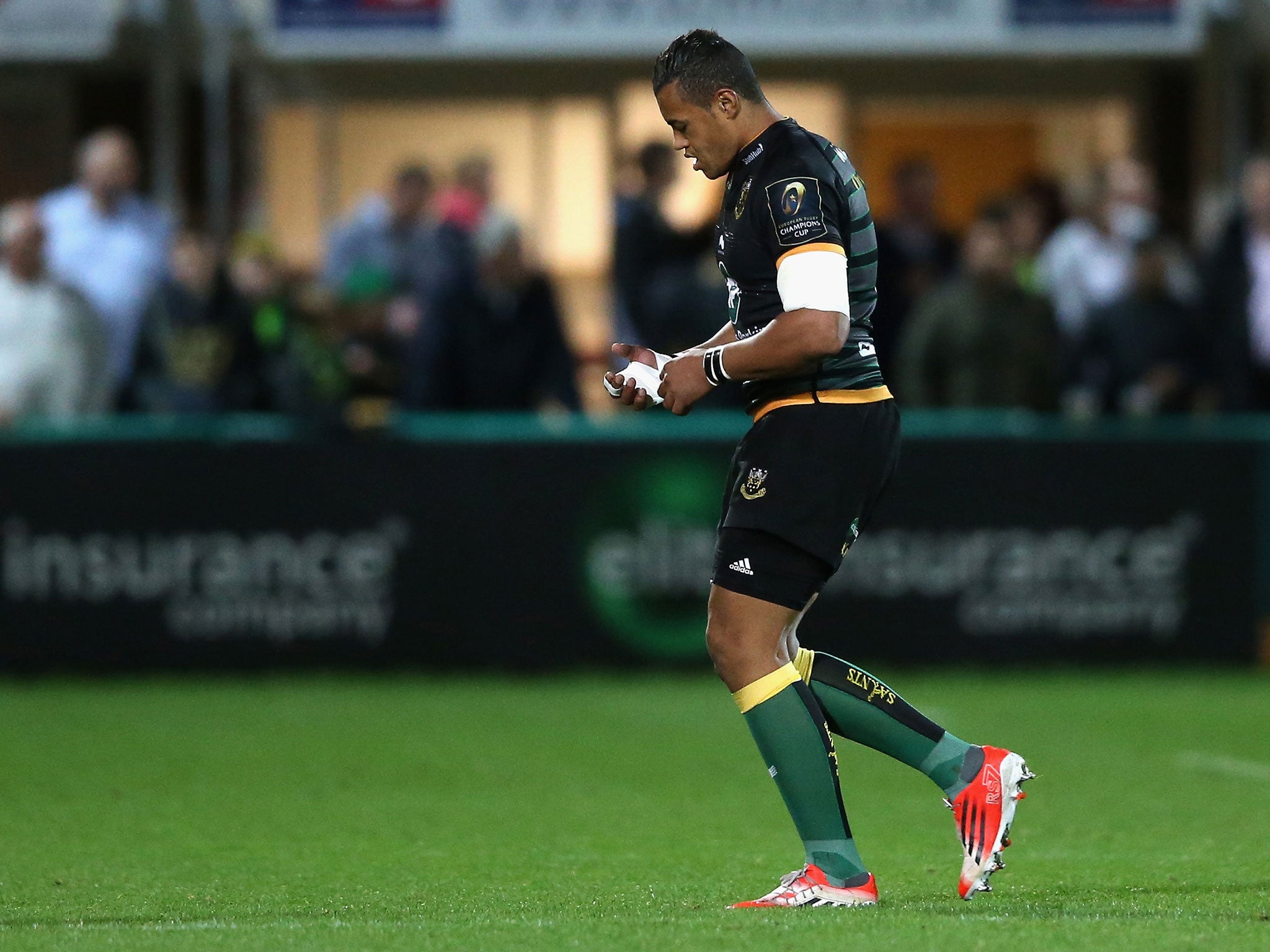 Burrell was forced off during the Northampton Saints' win over the Ospreys