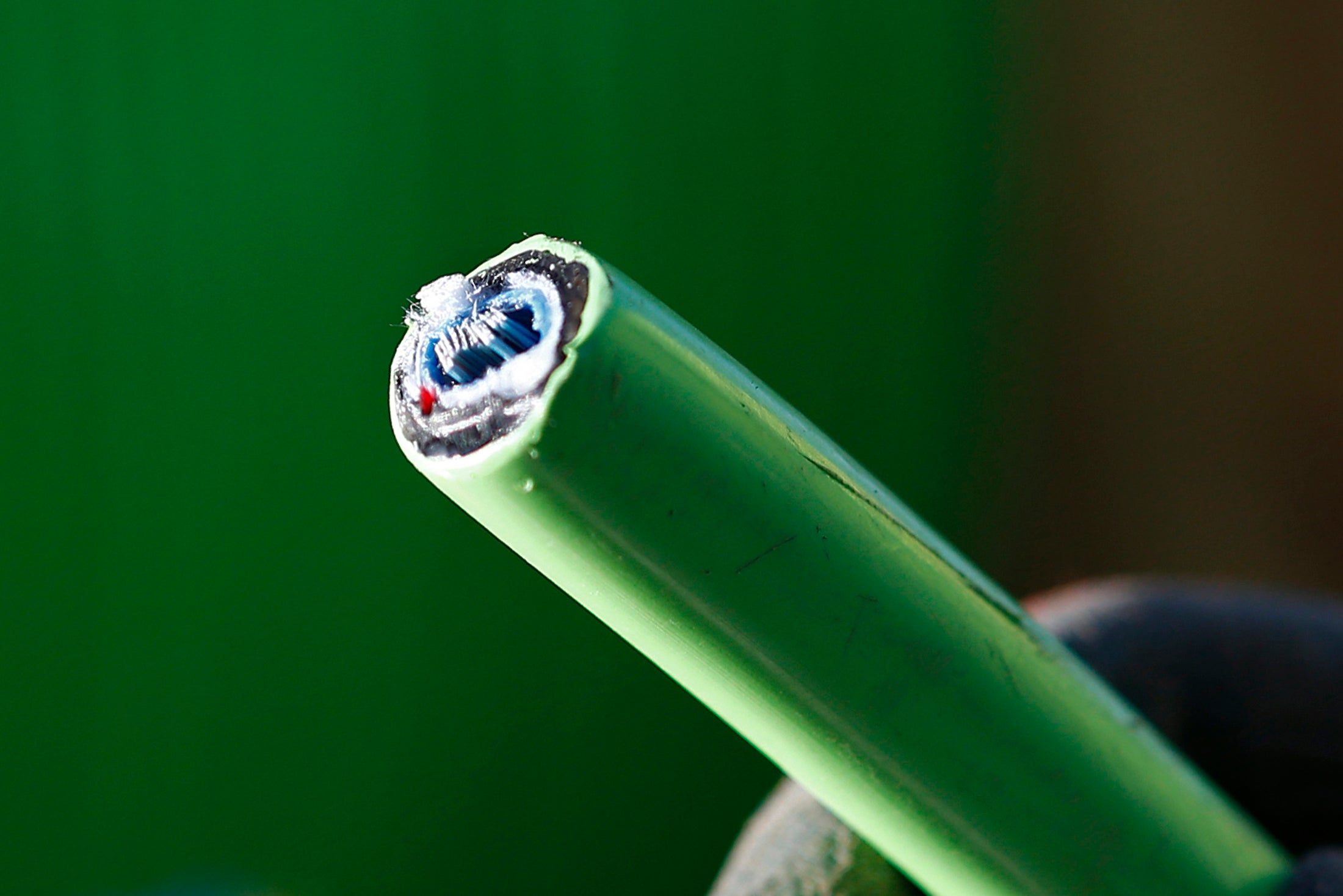 A fibre optic cable used in the National Broadband Network in west Sydney July 11, 2013.