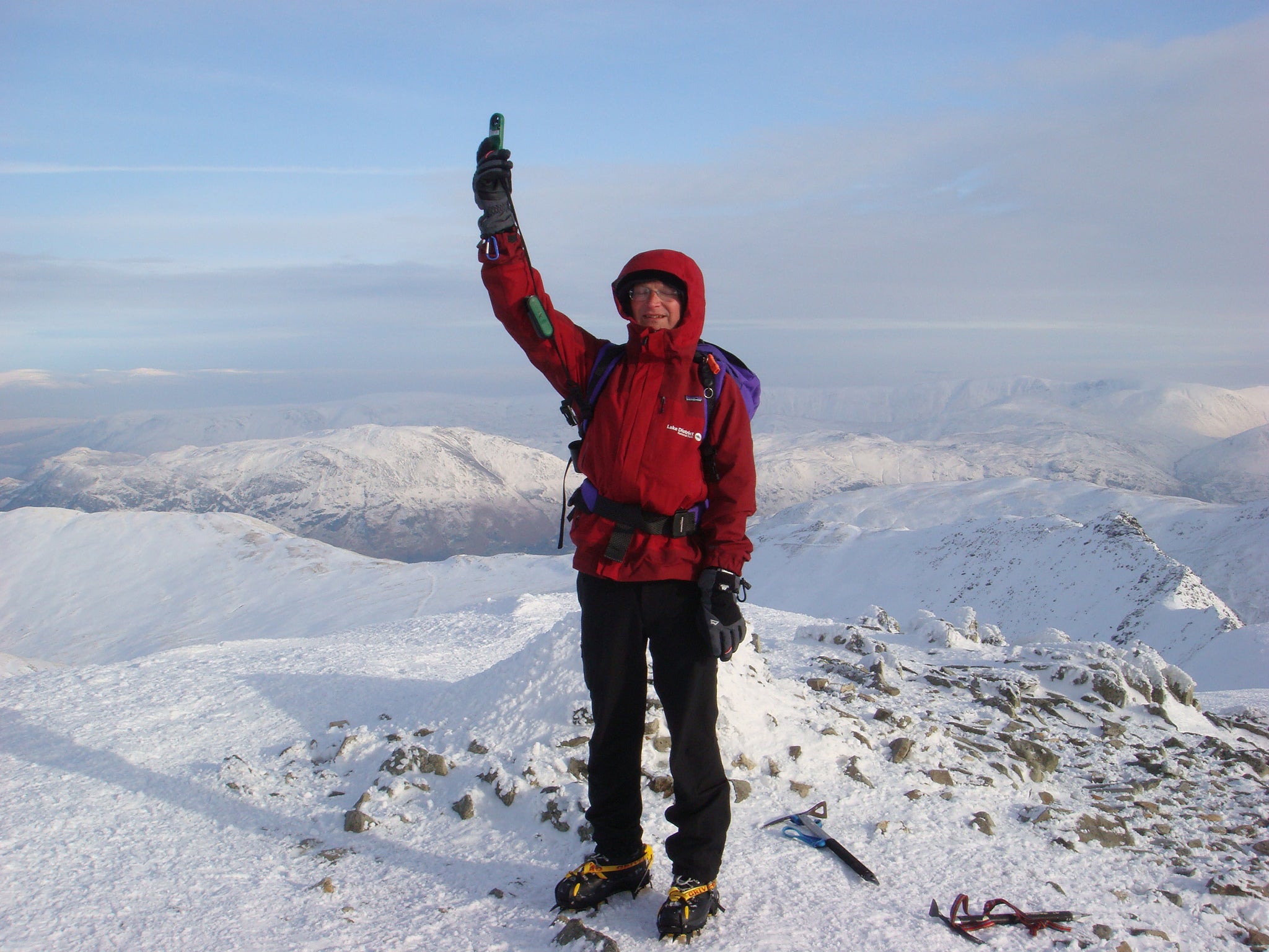 Tall order: Jonathan Bennett at work on Helvellyn