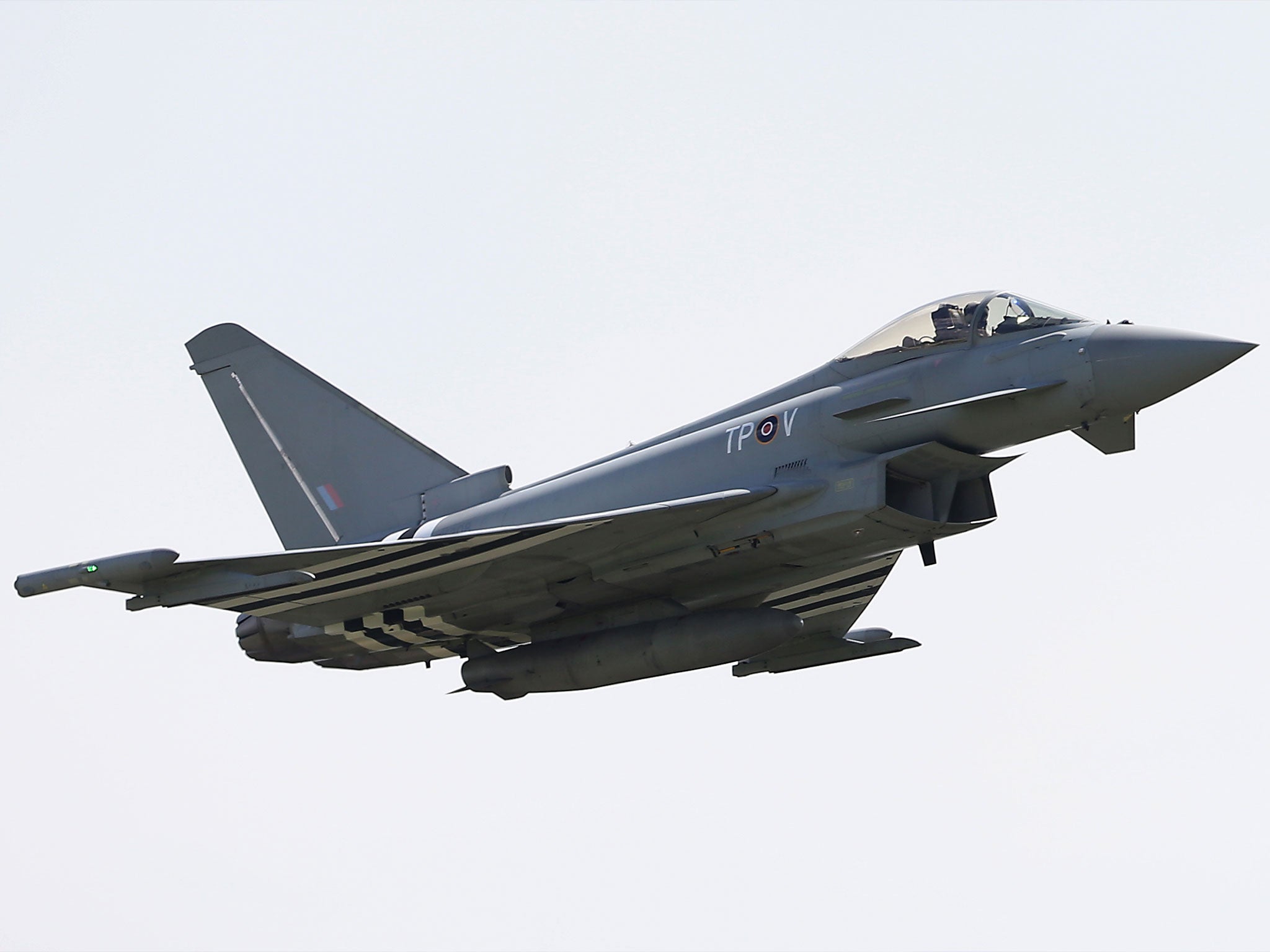 An RAF Eurofighter Typhoon, similar to the jets used that were scrambled as the Russian ships passed through the Channel (Getty)