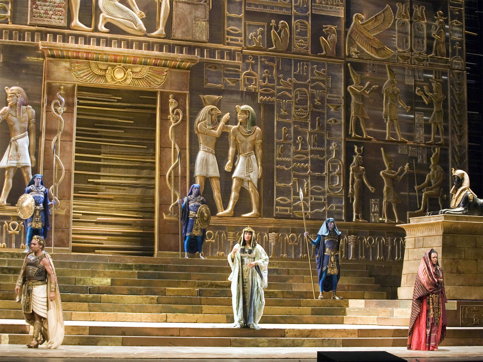 A scene from Franco Zeffirelli's production of 'Aida' at Milan's famed La Scala opera house