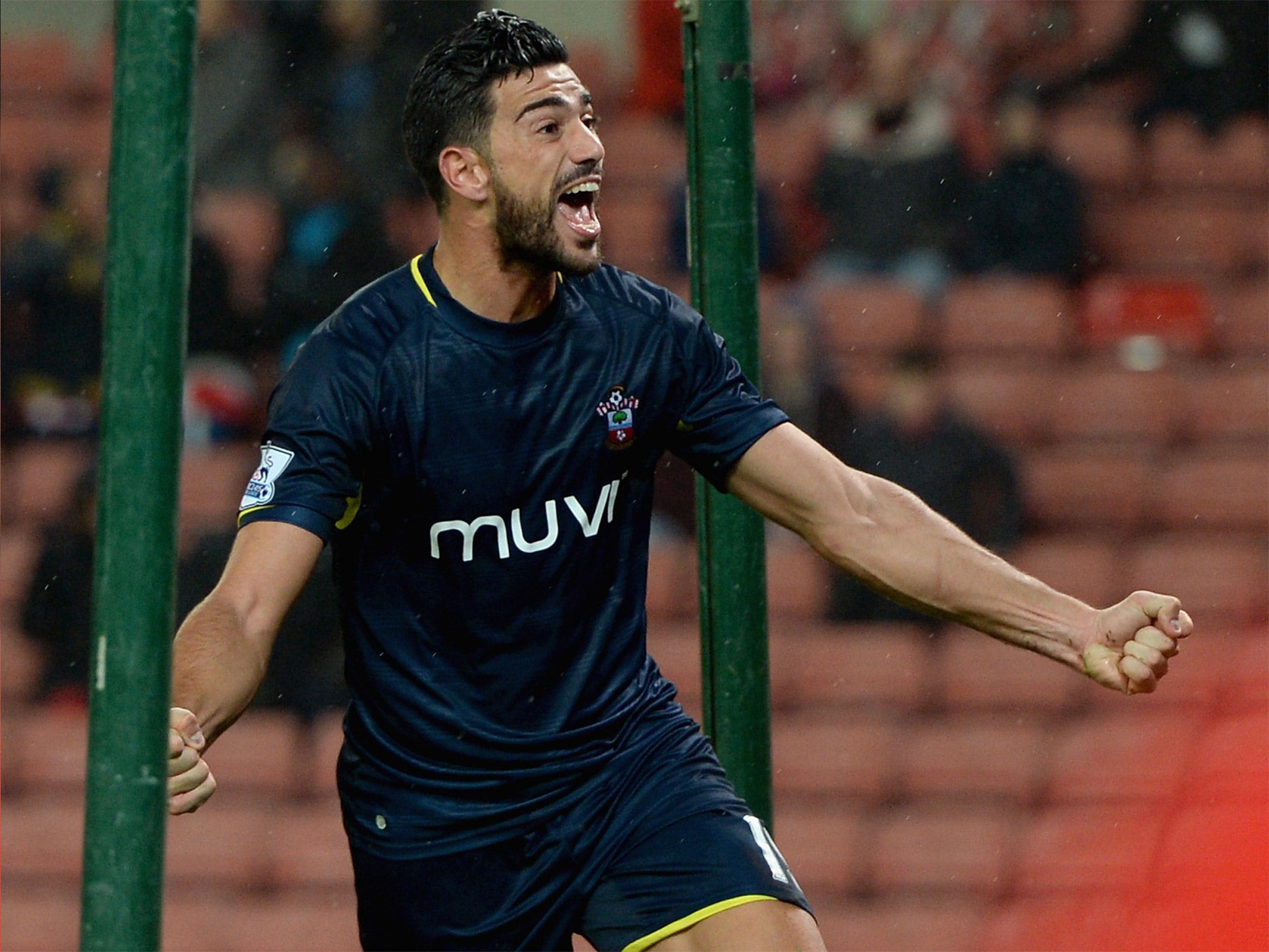 Southampton's Graziano Pelle celebrates his late winner