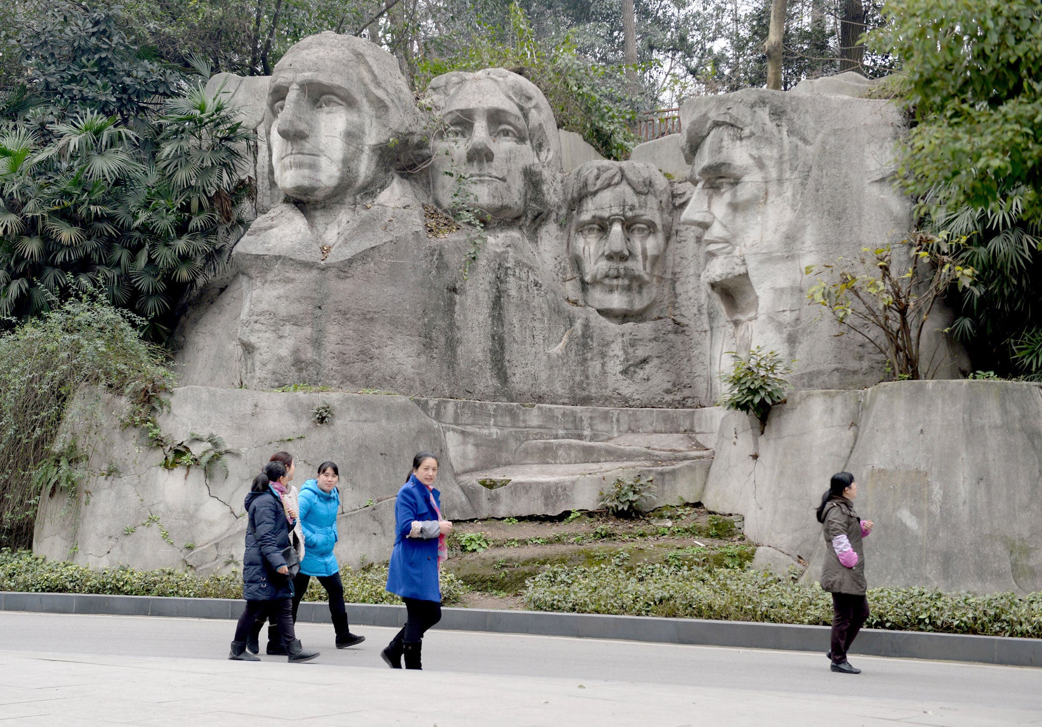 A copy of Mount Rushmore at a park in Chongqing, China (Getty)