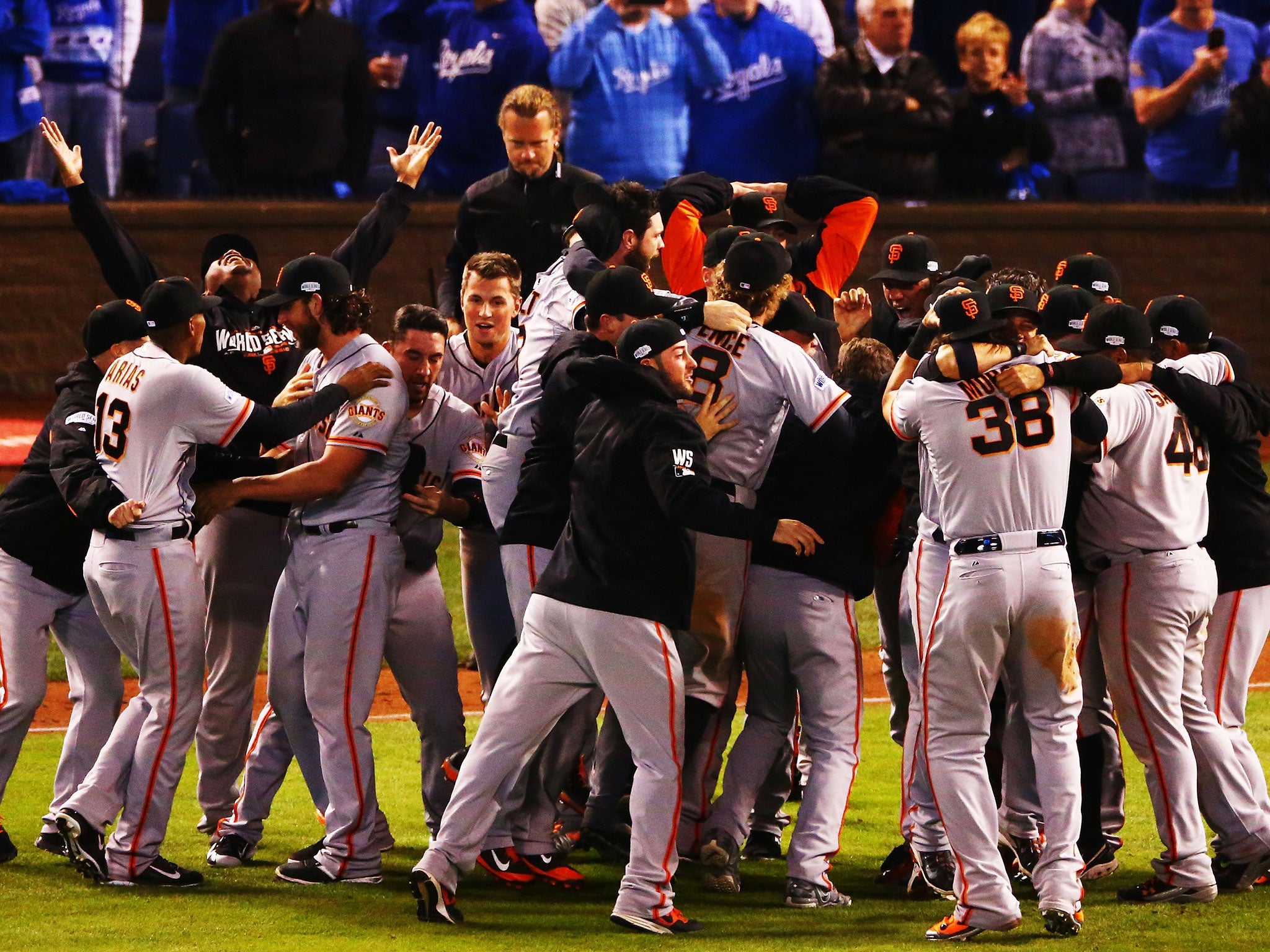 San Francisco Giants celebrate winning the 2014 Major League Baseball World Series