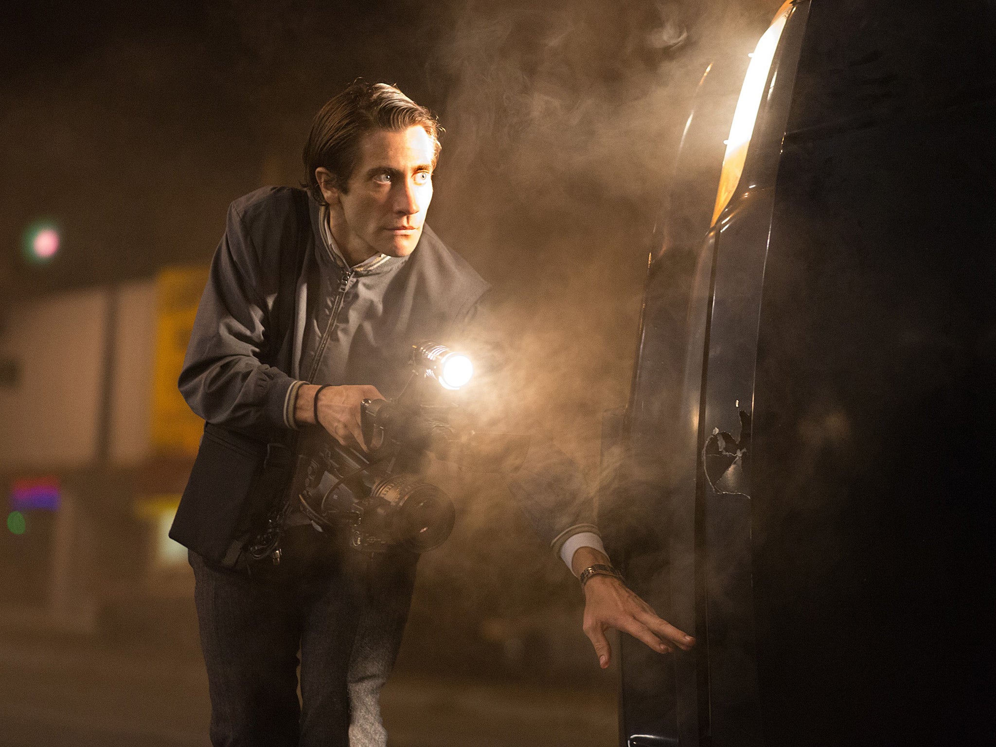 Gyllenhaal prowls around nighttime LA like a grim reaper with a video camera instead of a scythe