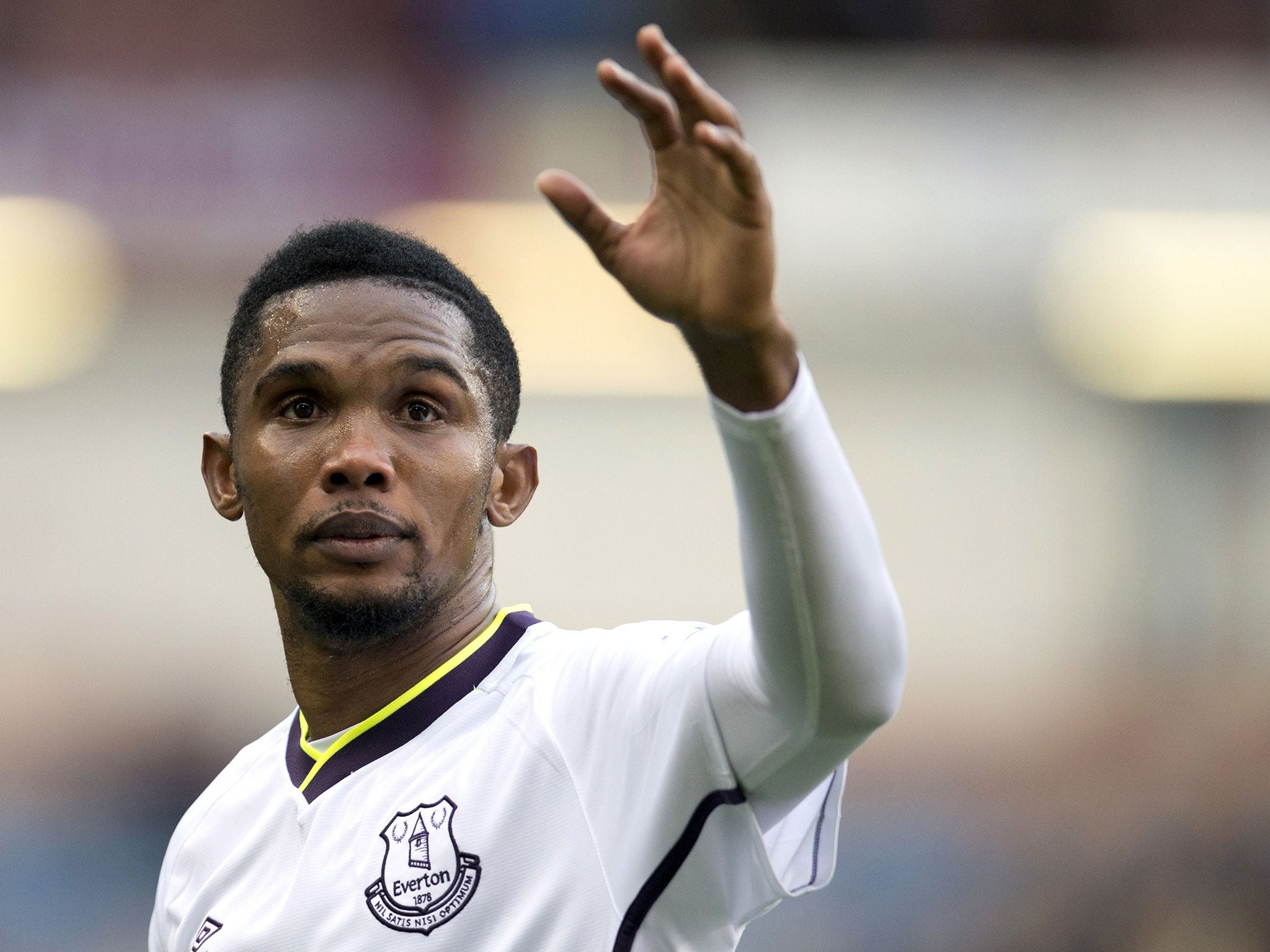 Samuel Eto'o in action for Everton