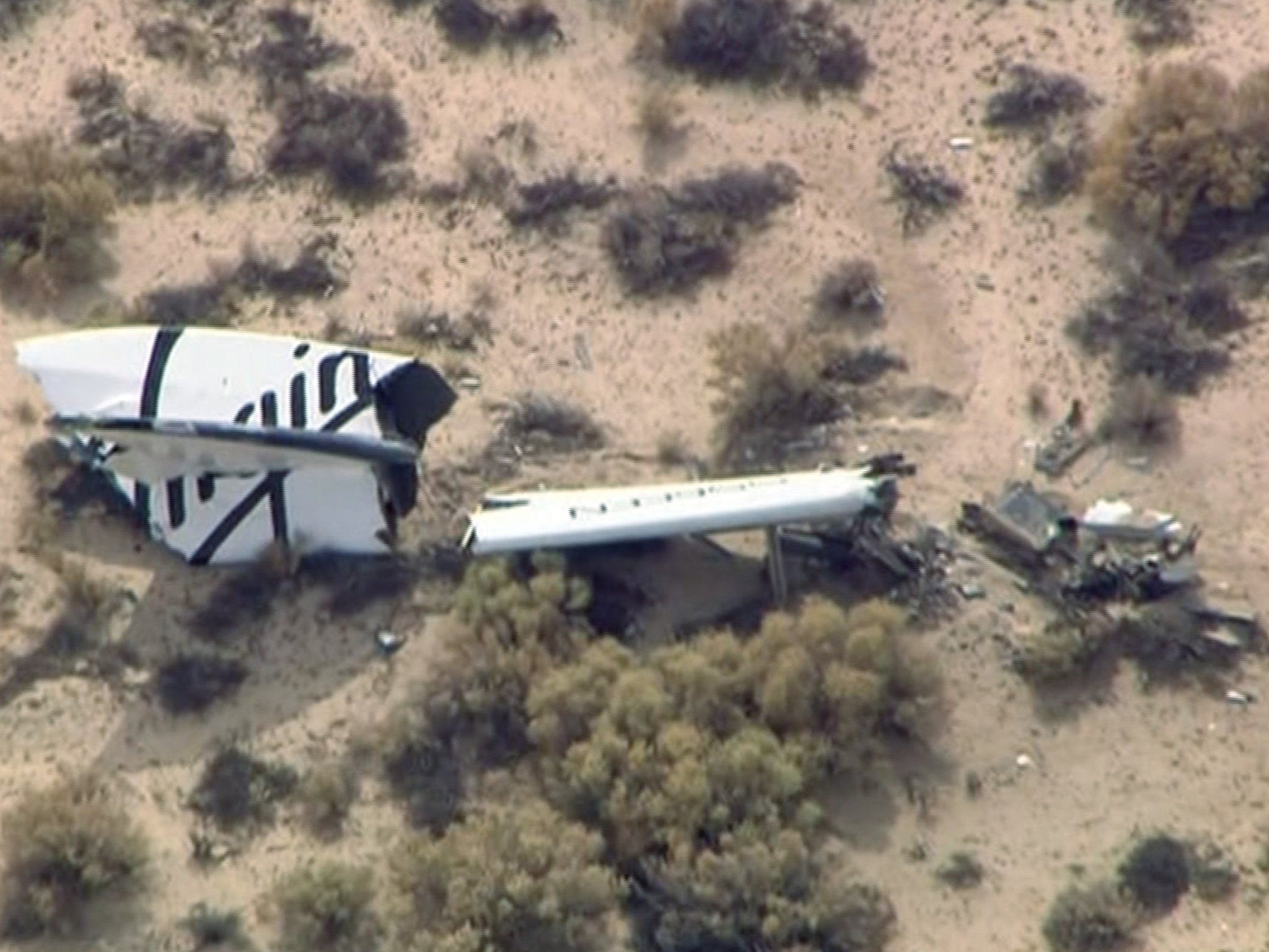 Wreckage from Virgin Galactic's SpaceShipTwo