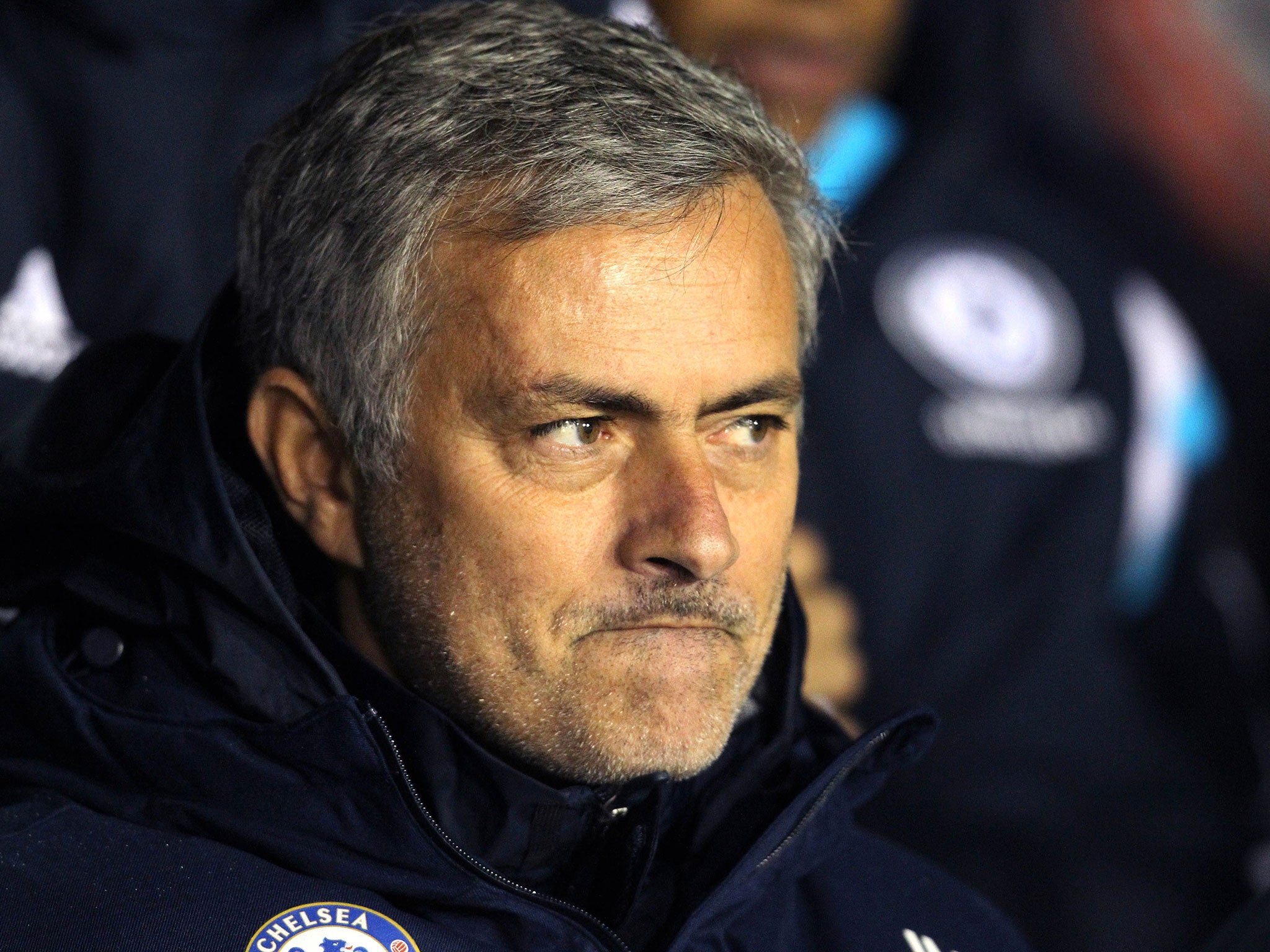 Jose Mourinho looks on