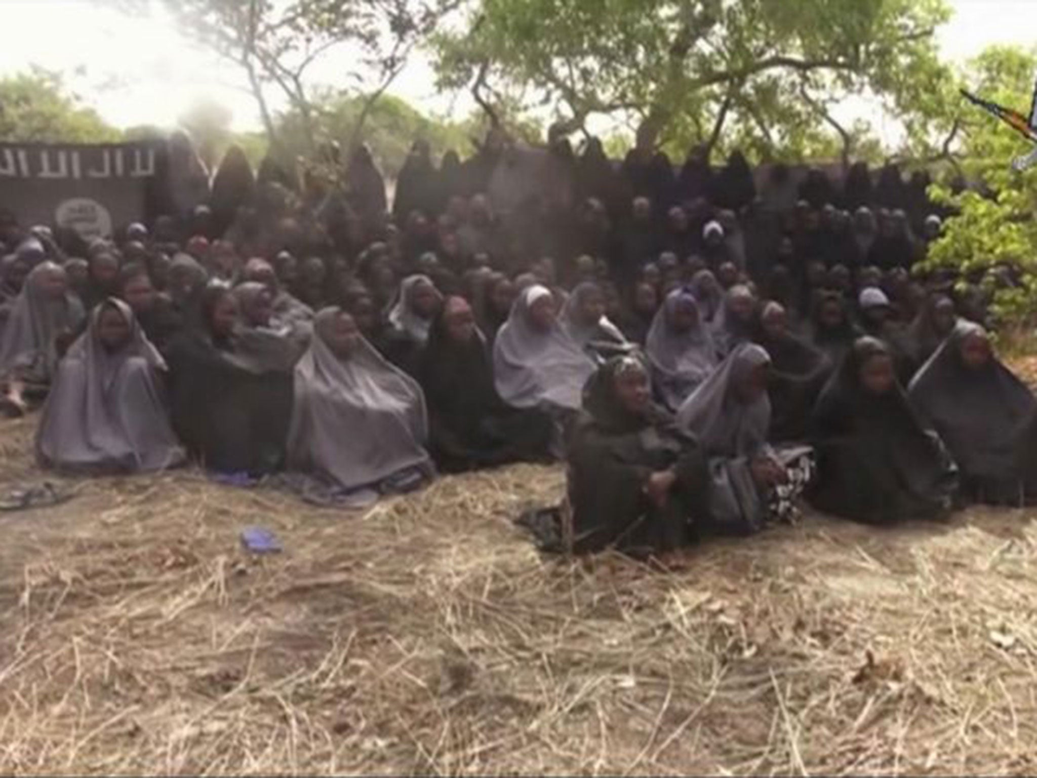 Nigerian schoolgirls abducted by Boko Haram in a video released by the terrorist group