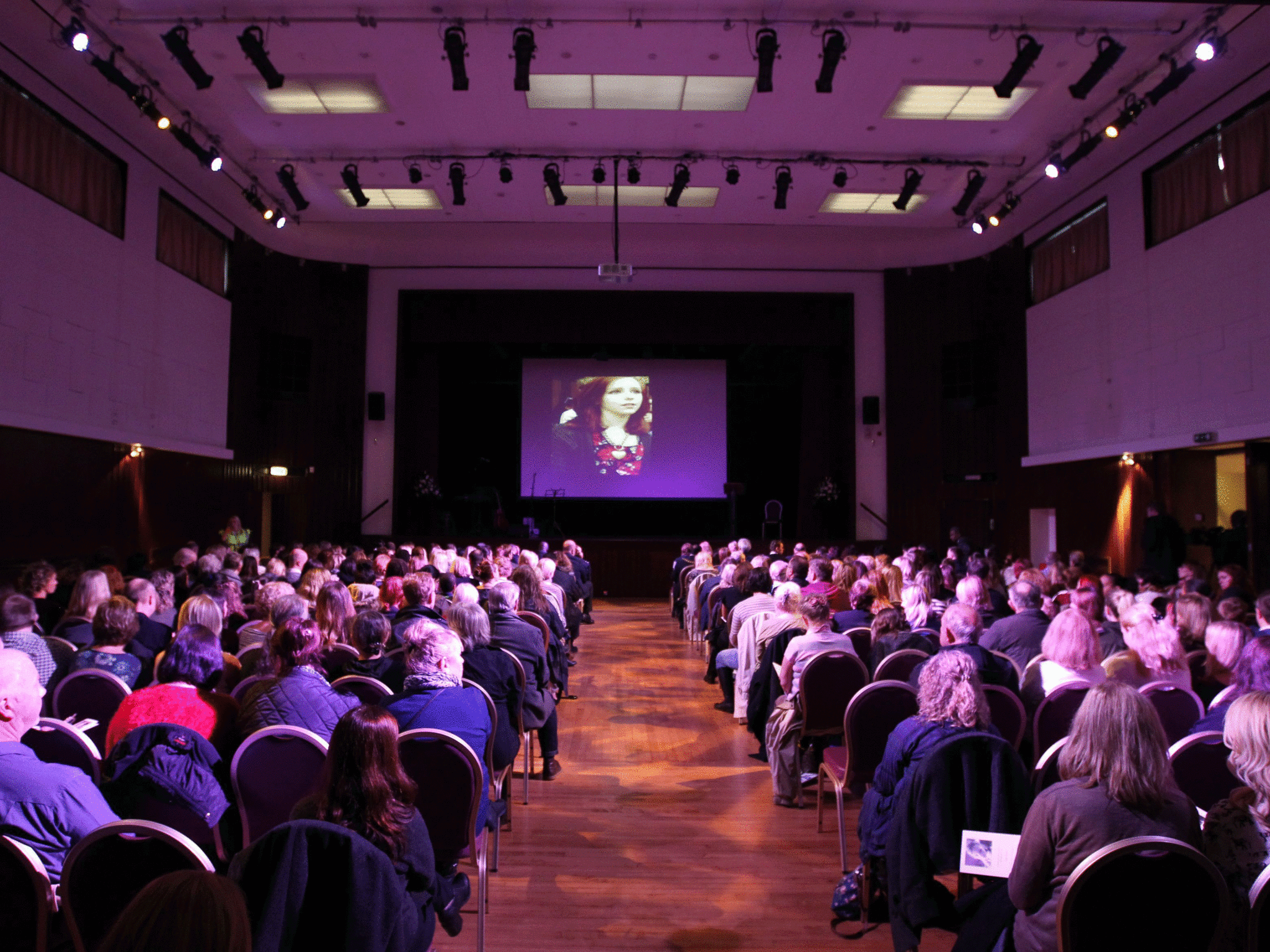 The hall in Greenford, west London, where the memorial was held