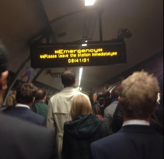 Passengers exiting the platform at Oval this morning