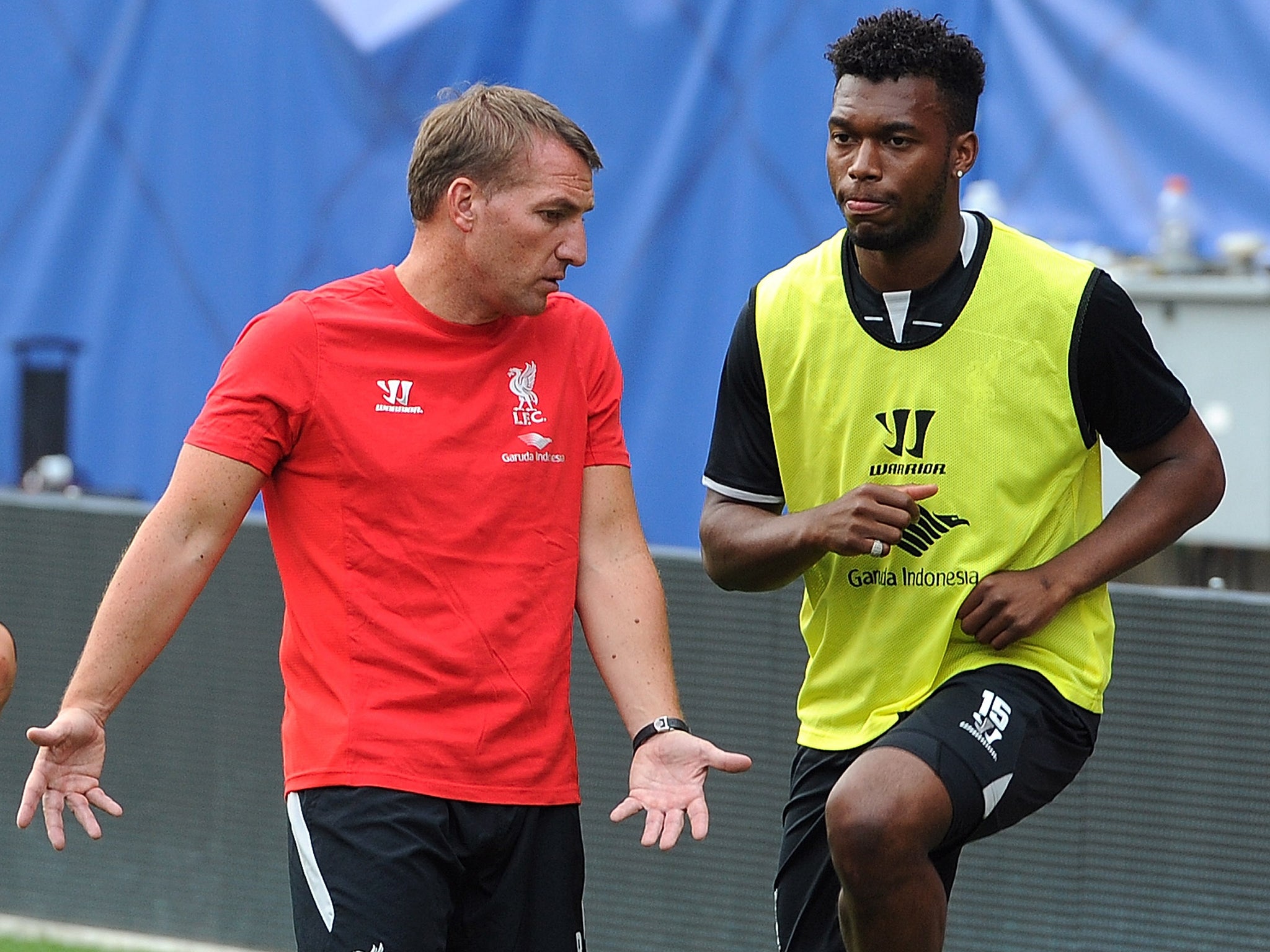 Daniel Sturridge with Brendan Rodgers during pre-season