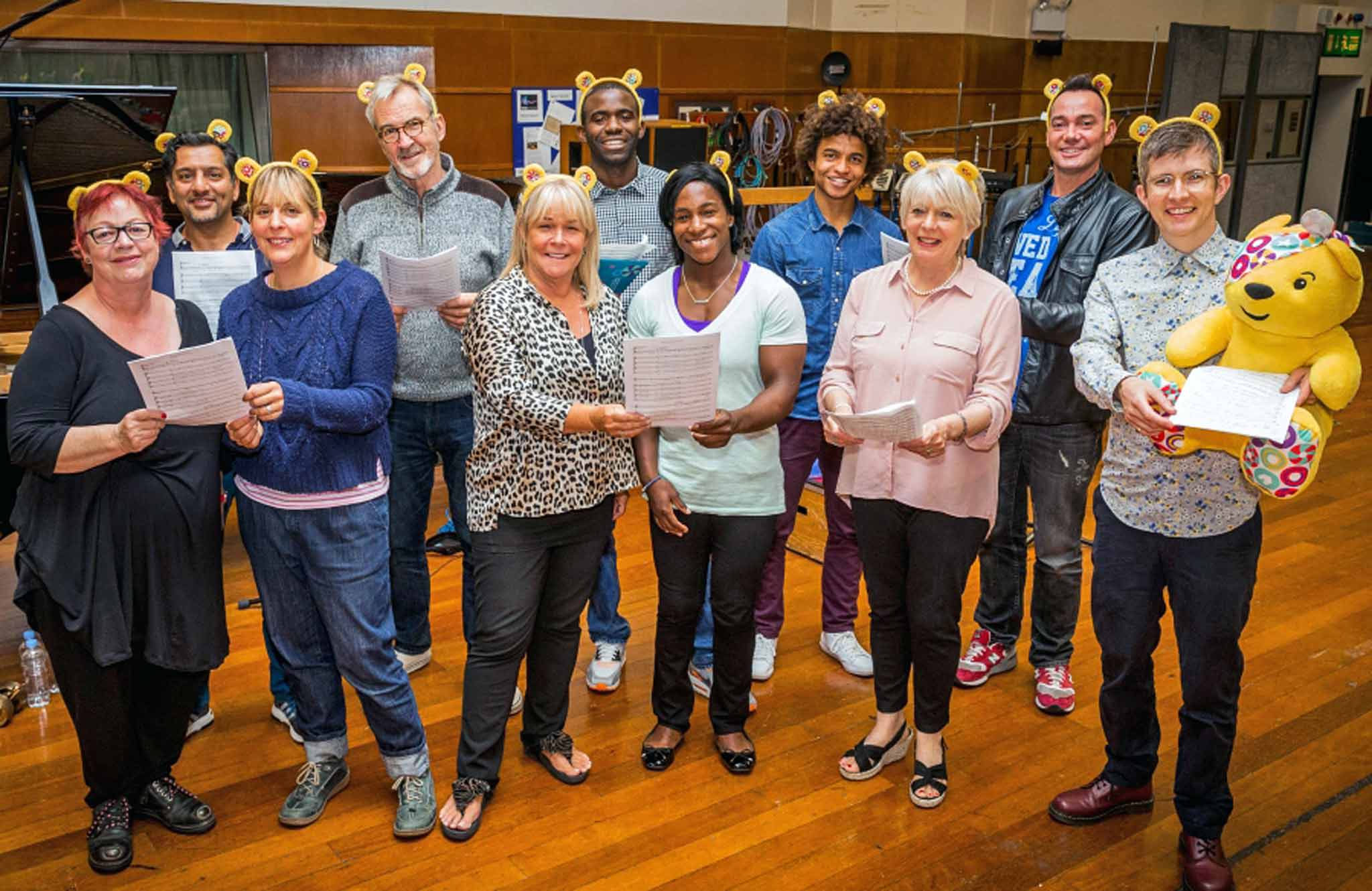 Play by ear: Gareth Malone (far right) with his All-Star Choir