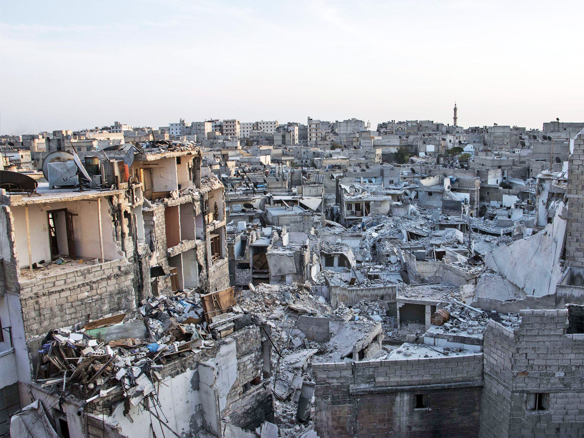 A scene of destruction in the northern city of Aleppo (Getty)