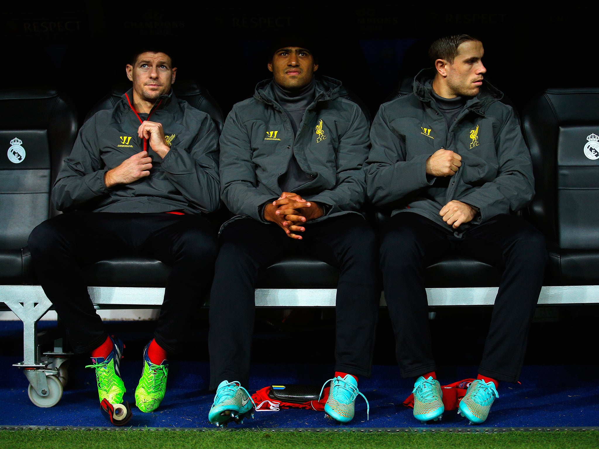 Steven Gerrard (left) was rested against Real Madrid, but is set to return to Champions League action for Liverpool tonight (Getty images)