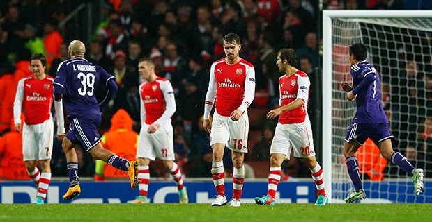 Arsenal react to Anderlecht's comeback