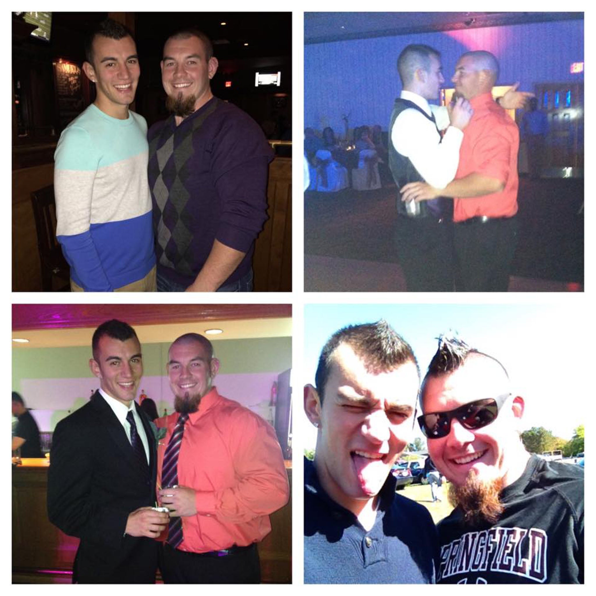 Rob Kearney posted a collage of him (right) and his boyfriend Joey Aleixo on Facebook alongside his announcement