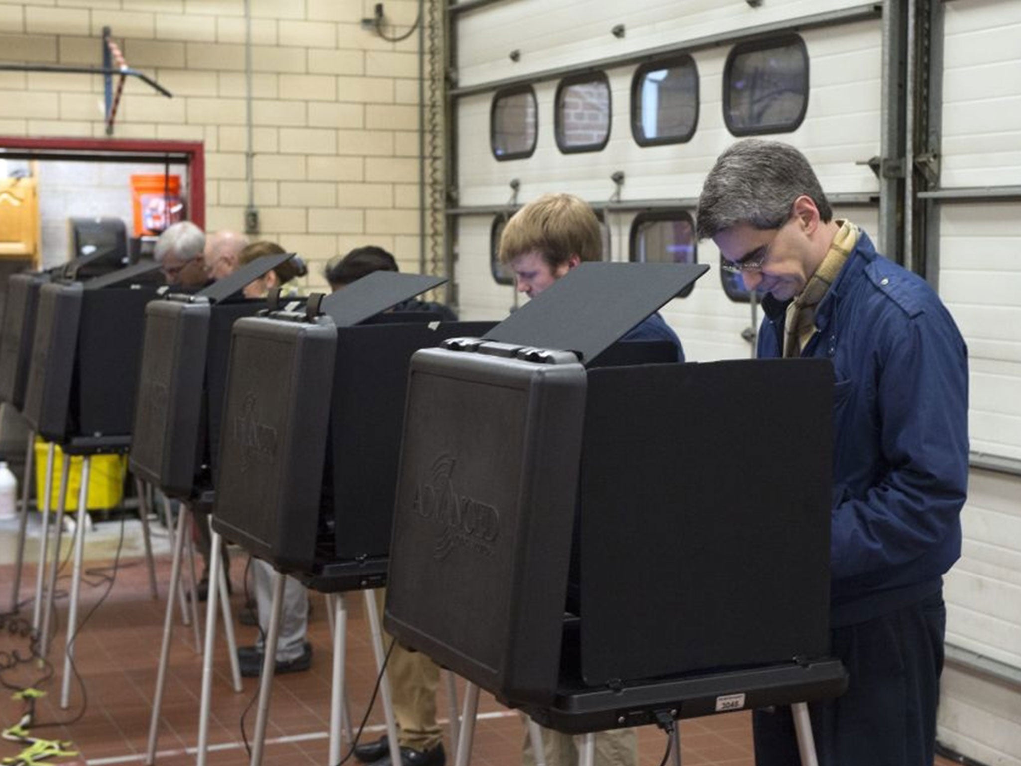 Voters at a polling station in Virginia