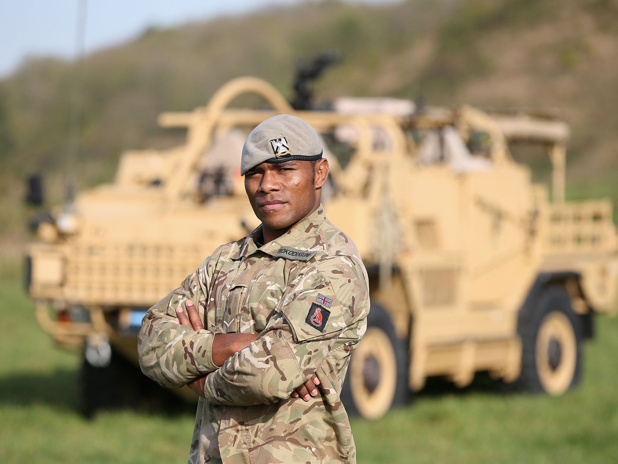 Bath and England wing Semesa Rokoduguni also serves in the British Army