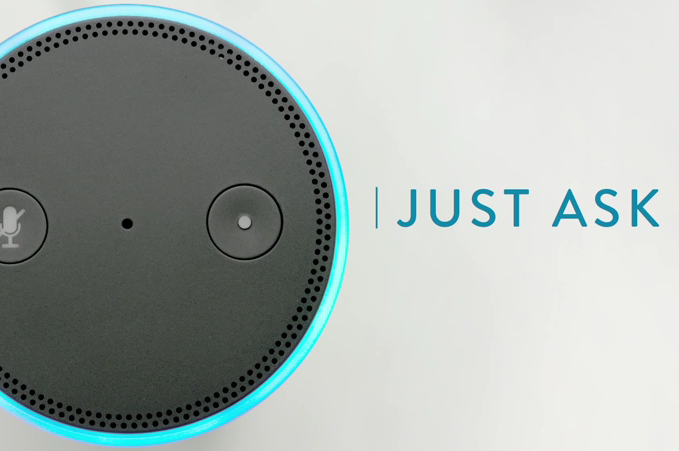 Amazon Echo uses an artificial intelligence assistant app called Alexa to allow users to access the information and services of the internet and control personal organisation tools