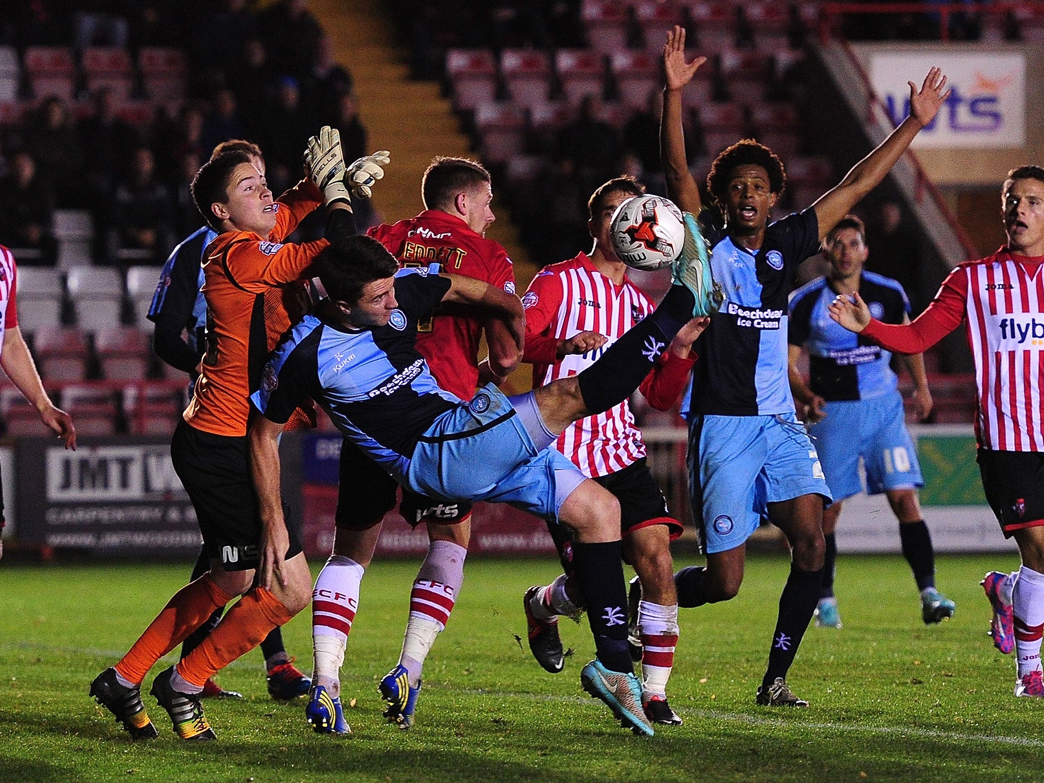 Exeter Town face Warrington Town in the FA Cup