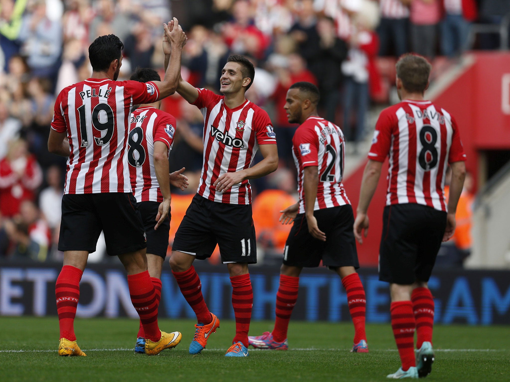 Tadic starred in Southampton's 8-0 rout of Sunderland