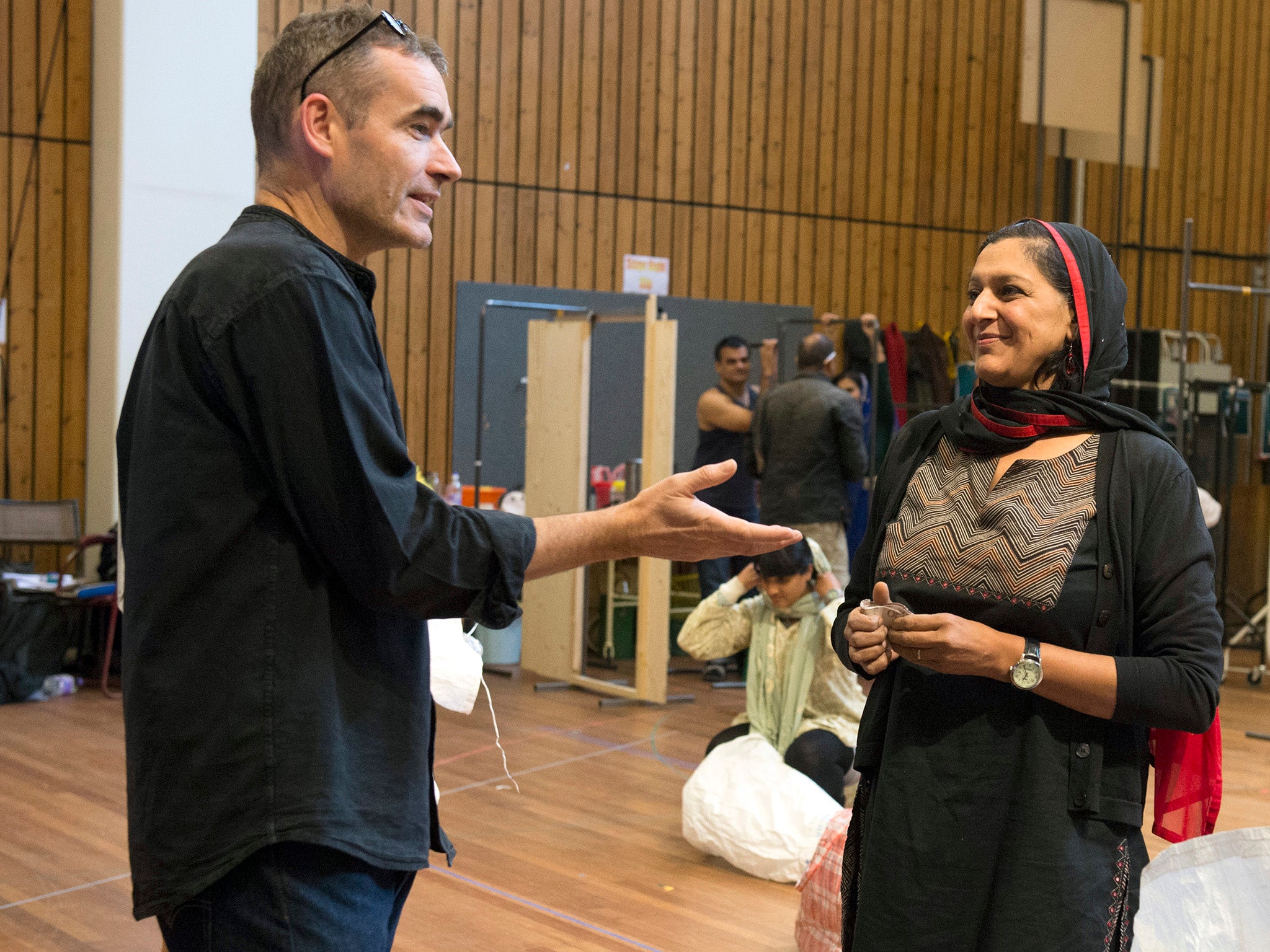 Rufus Norris and Meera Syal taken in rehearsals