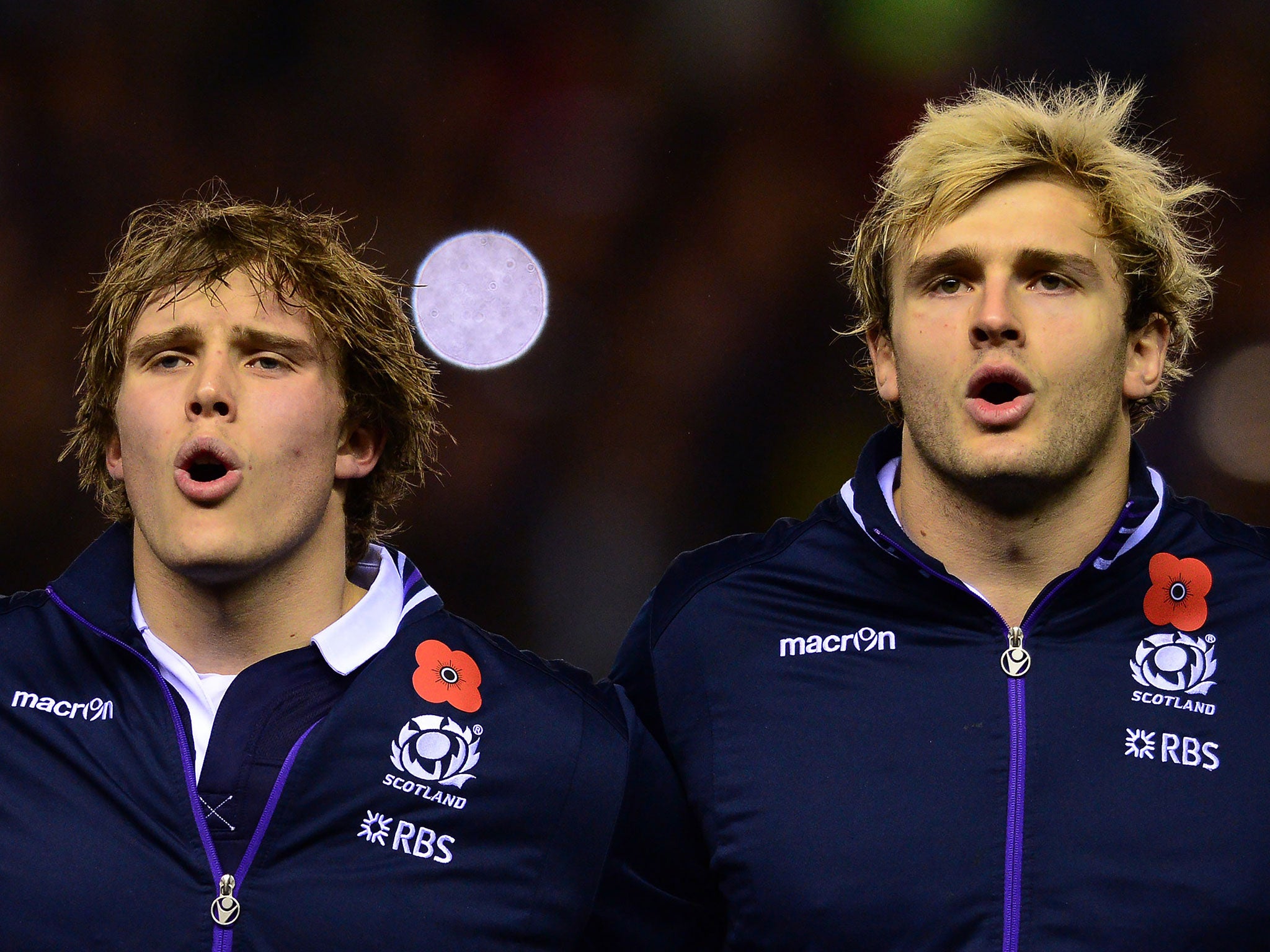 Jonny Gray (l) and brother Richie (r) played together for Scotland for the first time