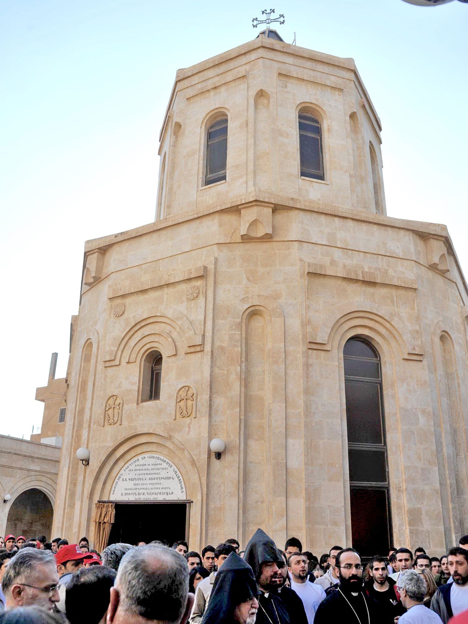 The Armenian church in Deir el-Zour in 2009 during an anniversary service for the genocide