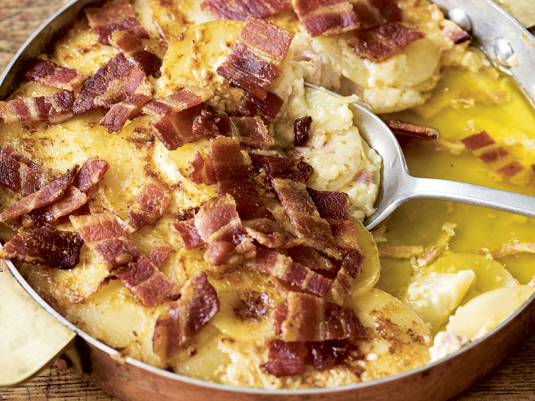 Parsnip gratin with bacon