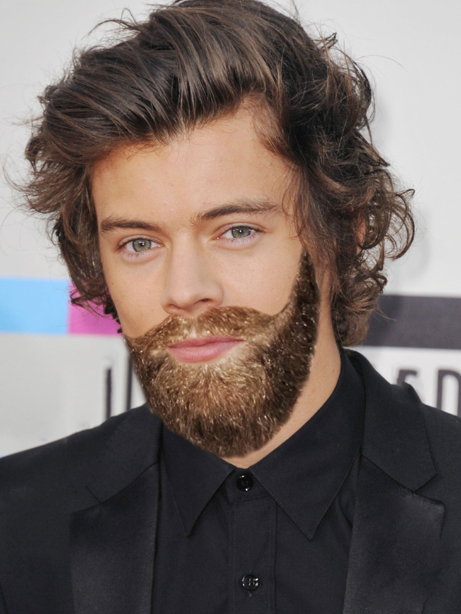 Clean-shaven One Direction start Harry Styles would look like this with beards