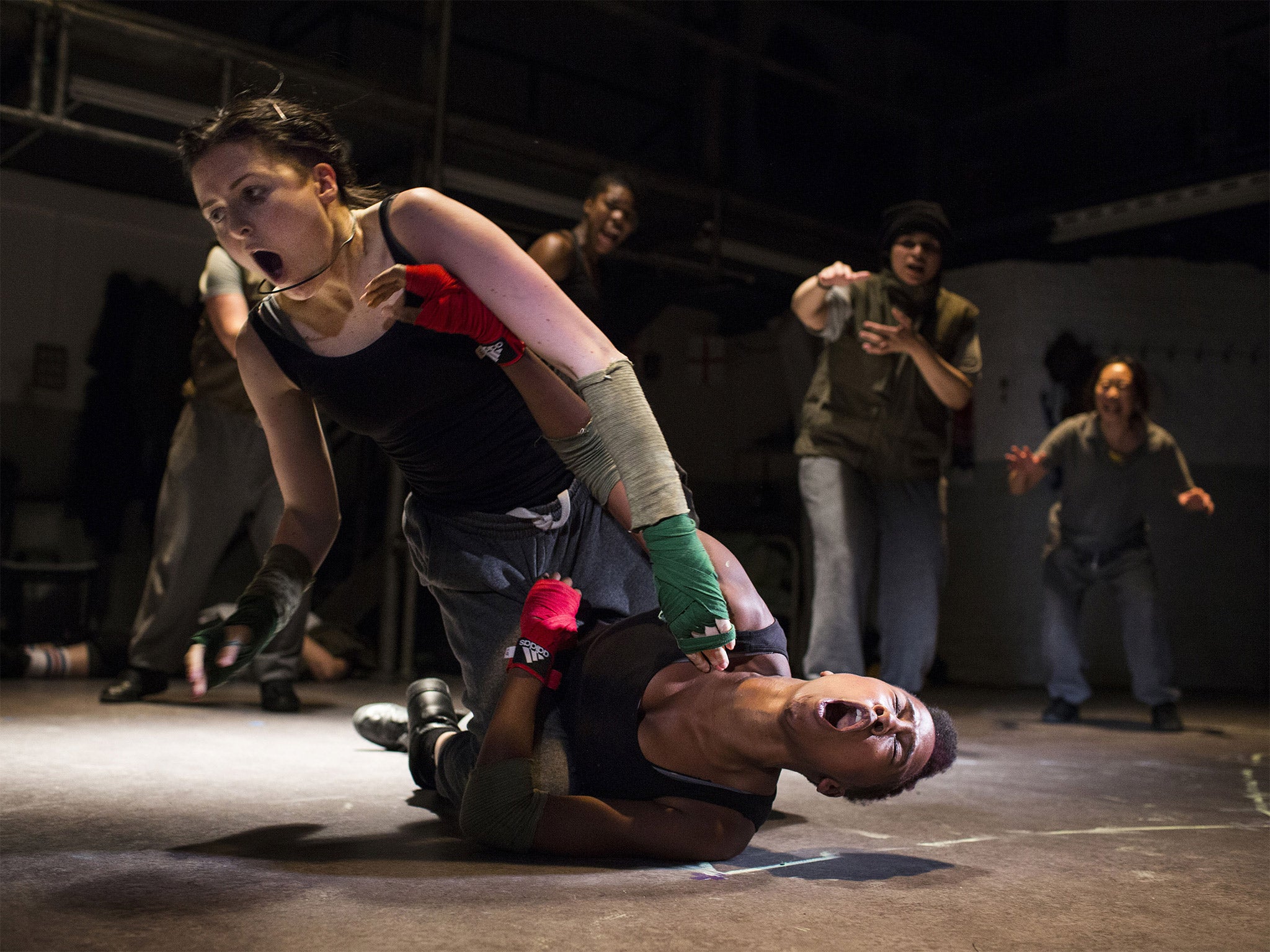 Clare Dunne as Hal and Anouka as Hotspur in Donmar’s production of ‘Henry IV’