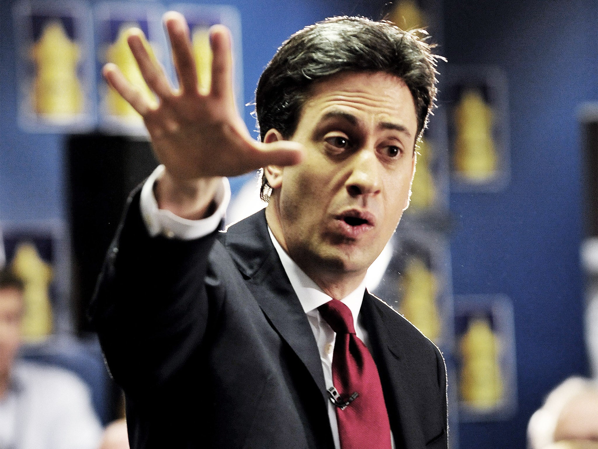 Ed Miliband speaking at Harlow College in Essex