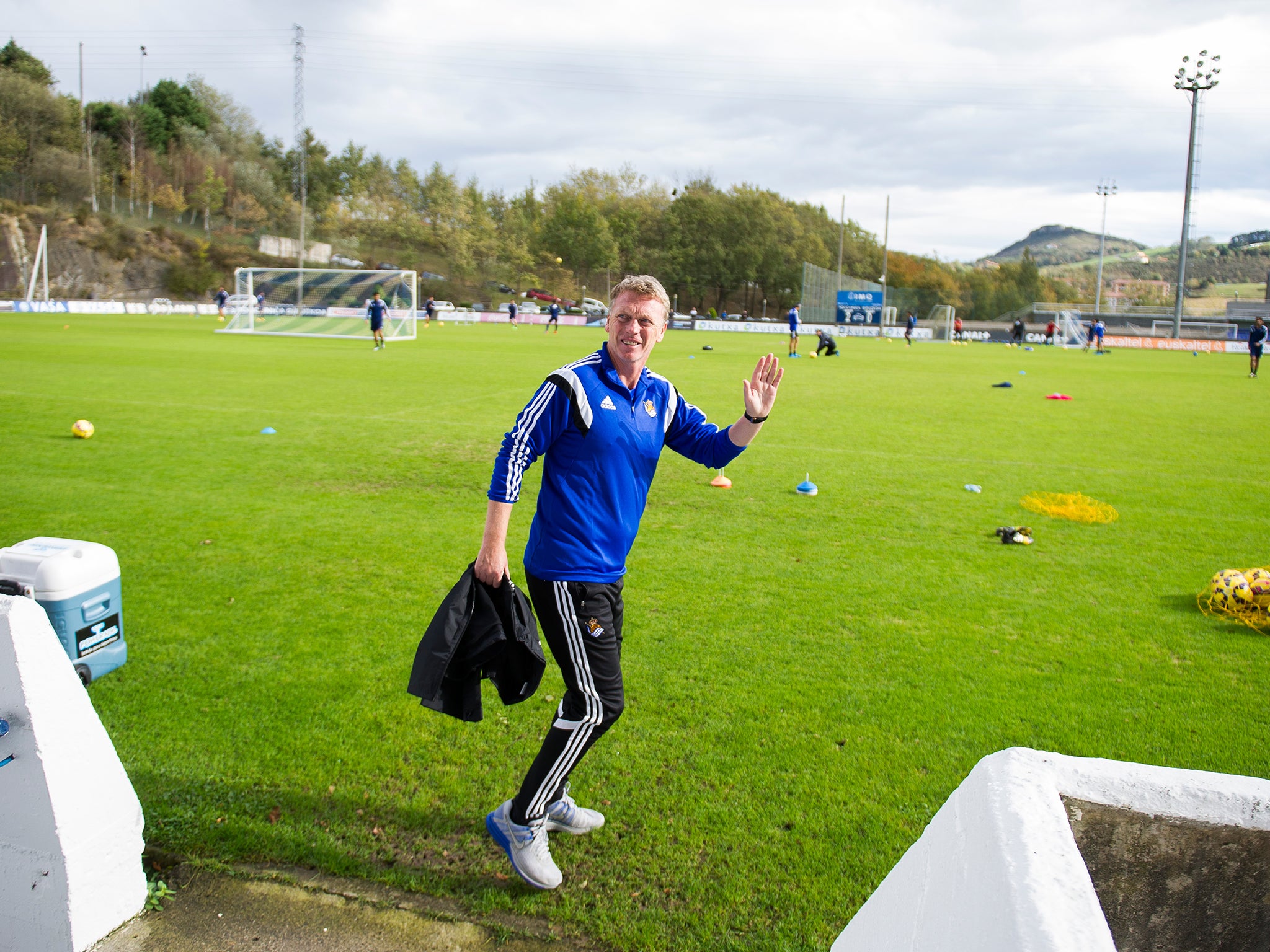 David Moyes takes a Real Sociedad training session